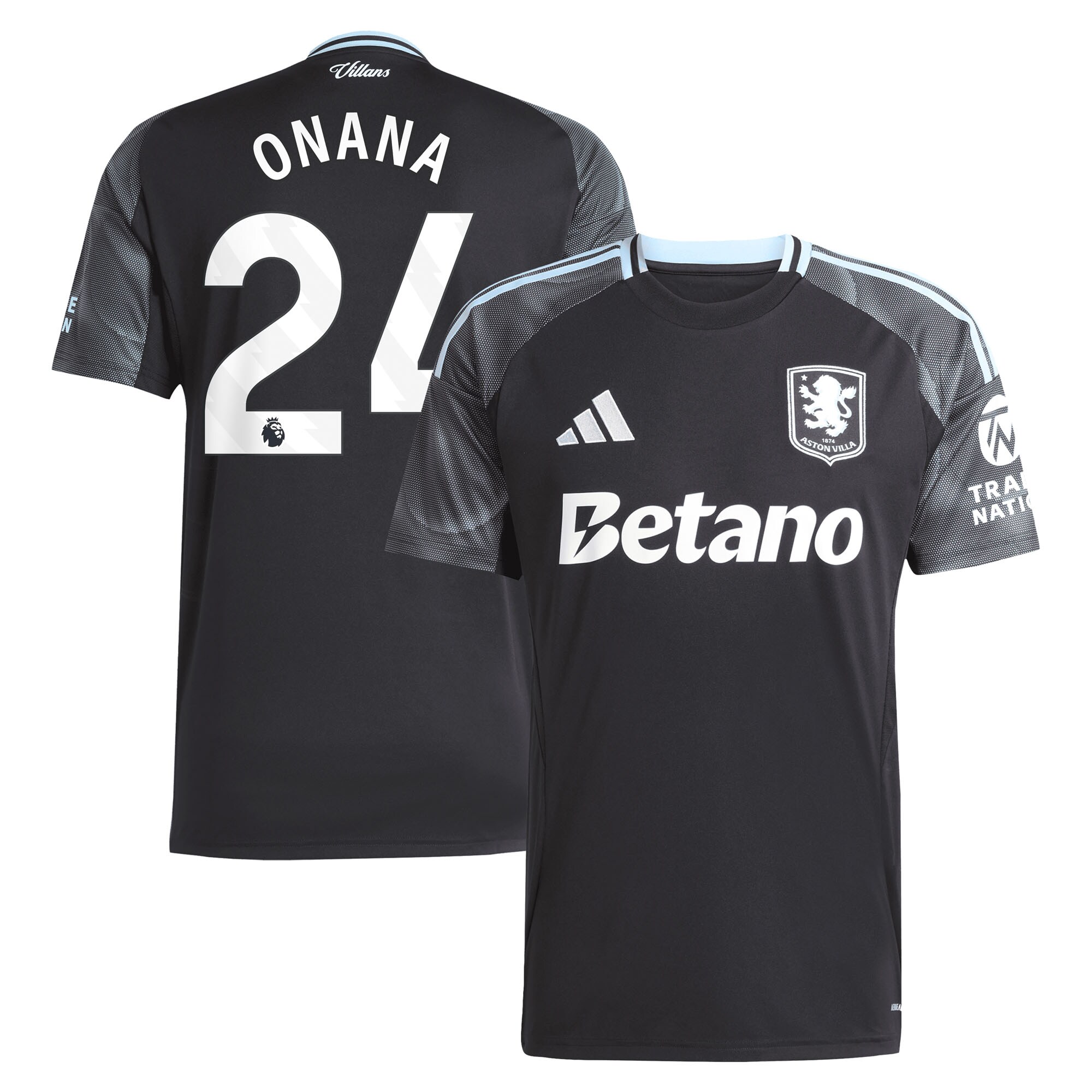 aston villa adidas away shirt 2025-26 with onana 24 printing Collection | Aston Villa Jerseys for True Fans