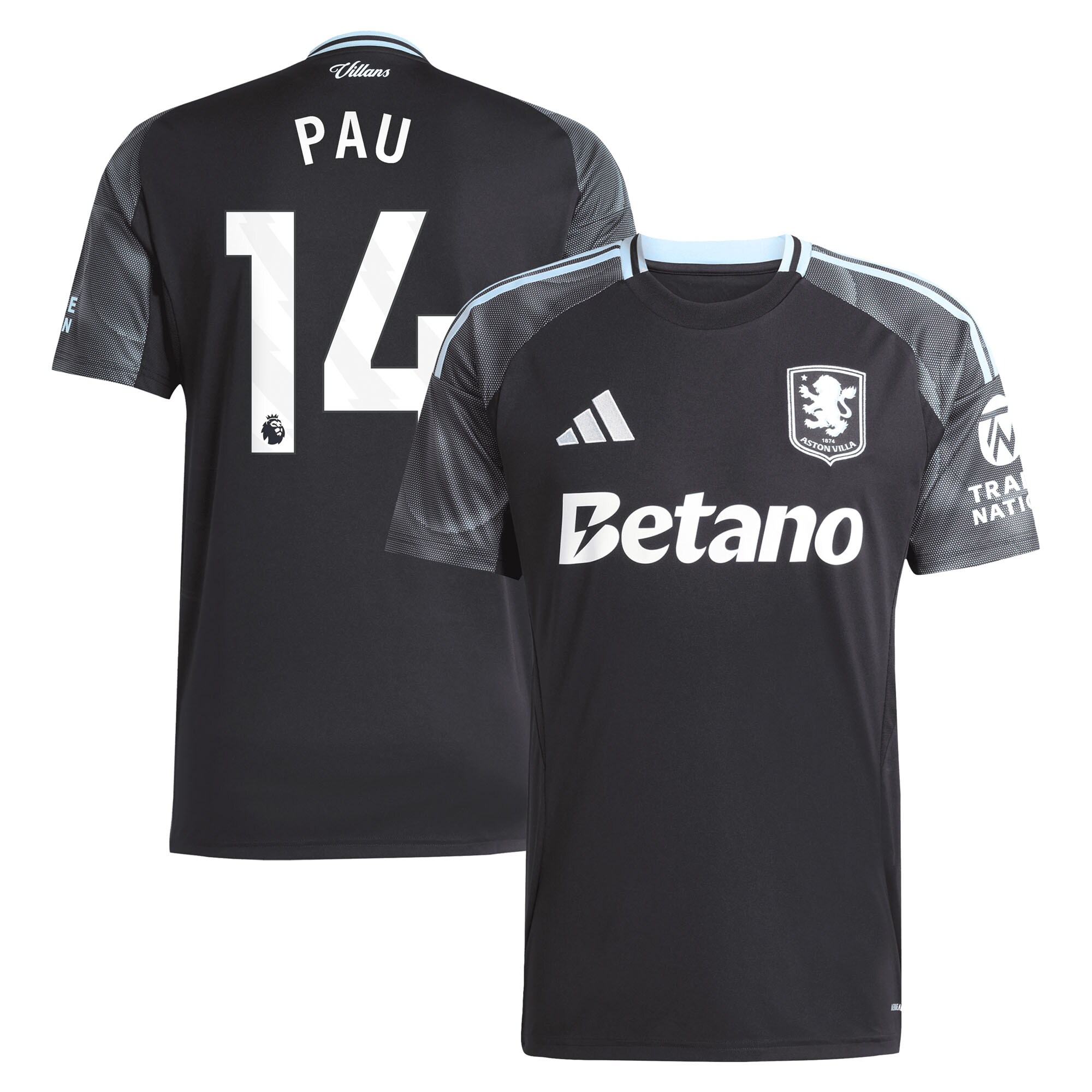 aston villa adidas away shirt 2025-26 with pau 14 printing Collection | Aston Villa Jerseys for True Fans