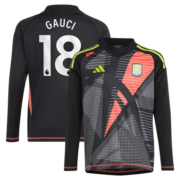 aston villa adidas goalkeeper shirt 2024-25 – long sleeve – kids with gauci 18 printing – 202029323 Collection | Aston Villa Jerseys for True Fans