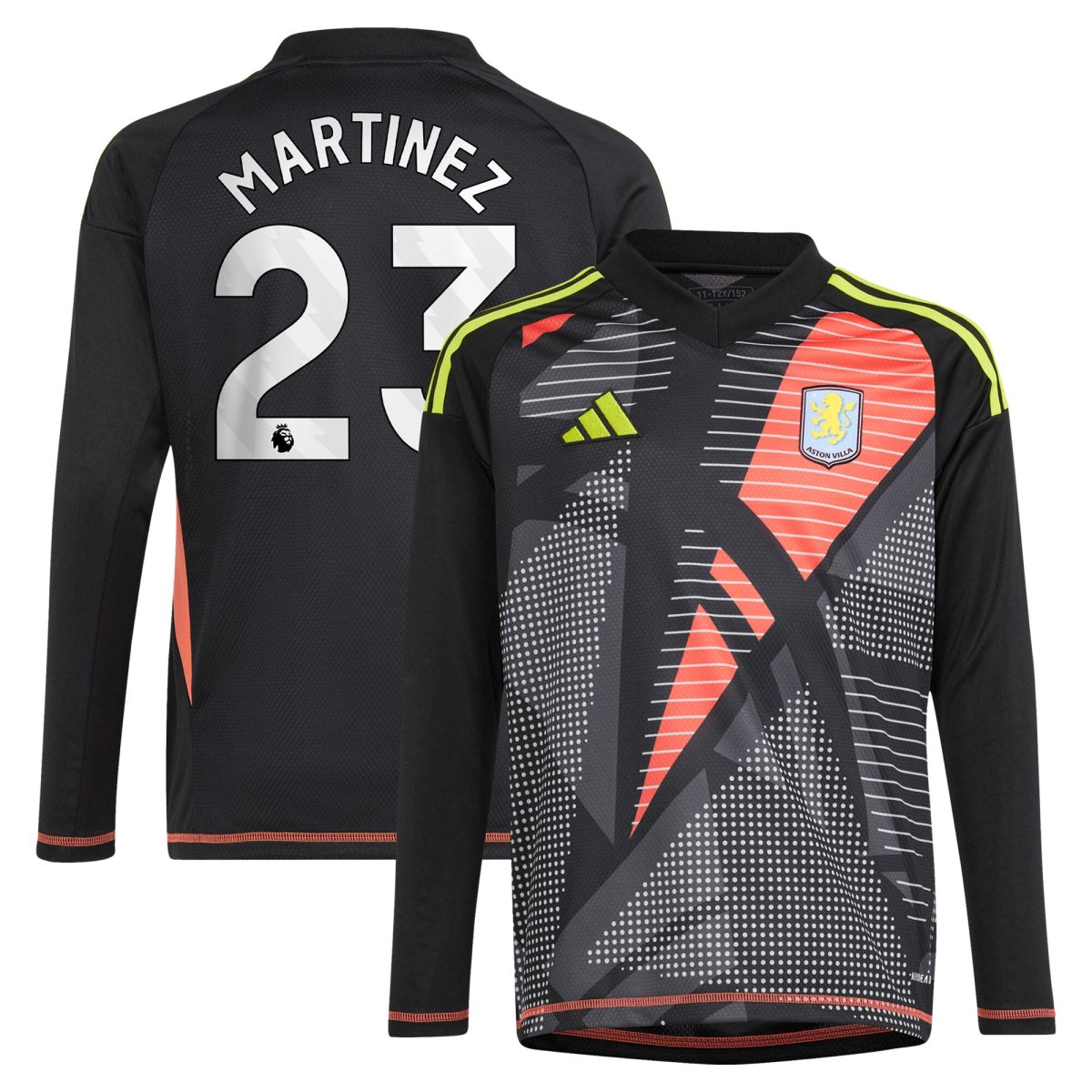 aston villa adidas goalkeeper shirt 2024-25 – long sleeve – kids with martinez 23 printing – 202029325 Collection | Aston Villa Jerseys for True Fans