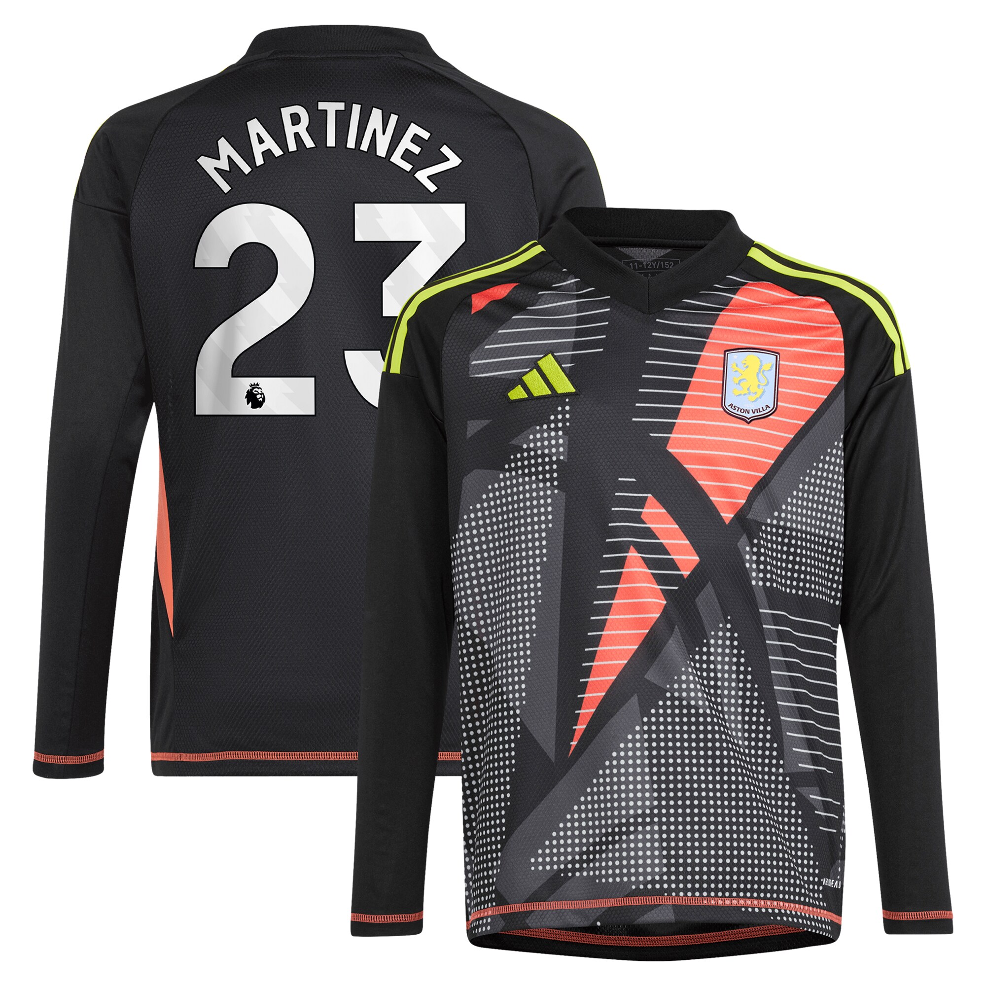 aston villa adidas goalkeeper shirt 2024-25 – long sleeve – kids with martinez 23 printing – 202029325 Collection | Aston Villa Jerseys for True Fans