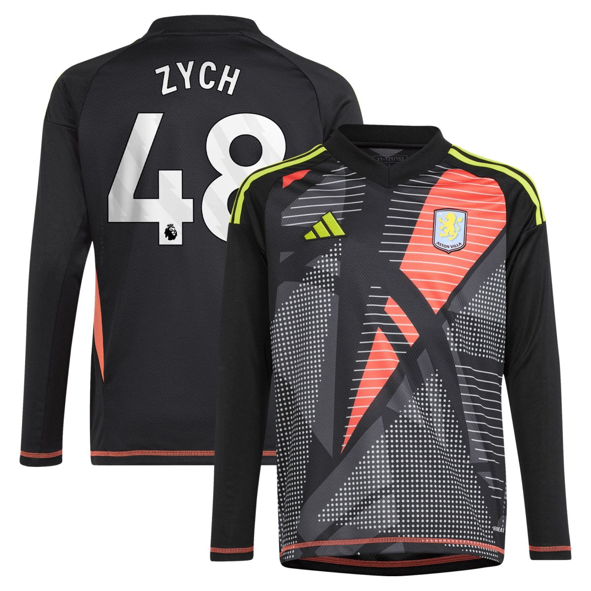aston villa adidas goalkeeper shirt 2024-25 – long sleeve – kids with zych 48 printing – 202153091 Collection | Aston Villa Jerseys for True Fans
