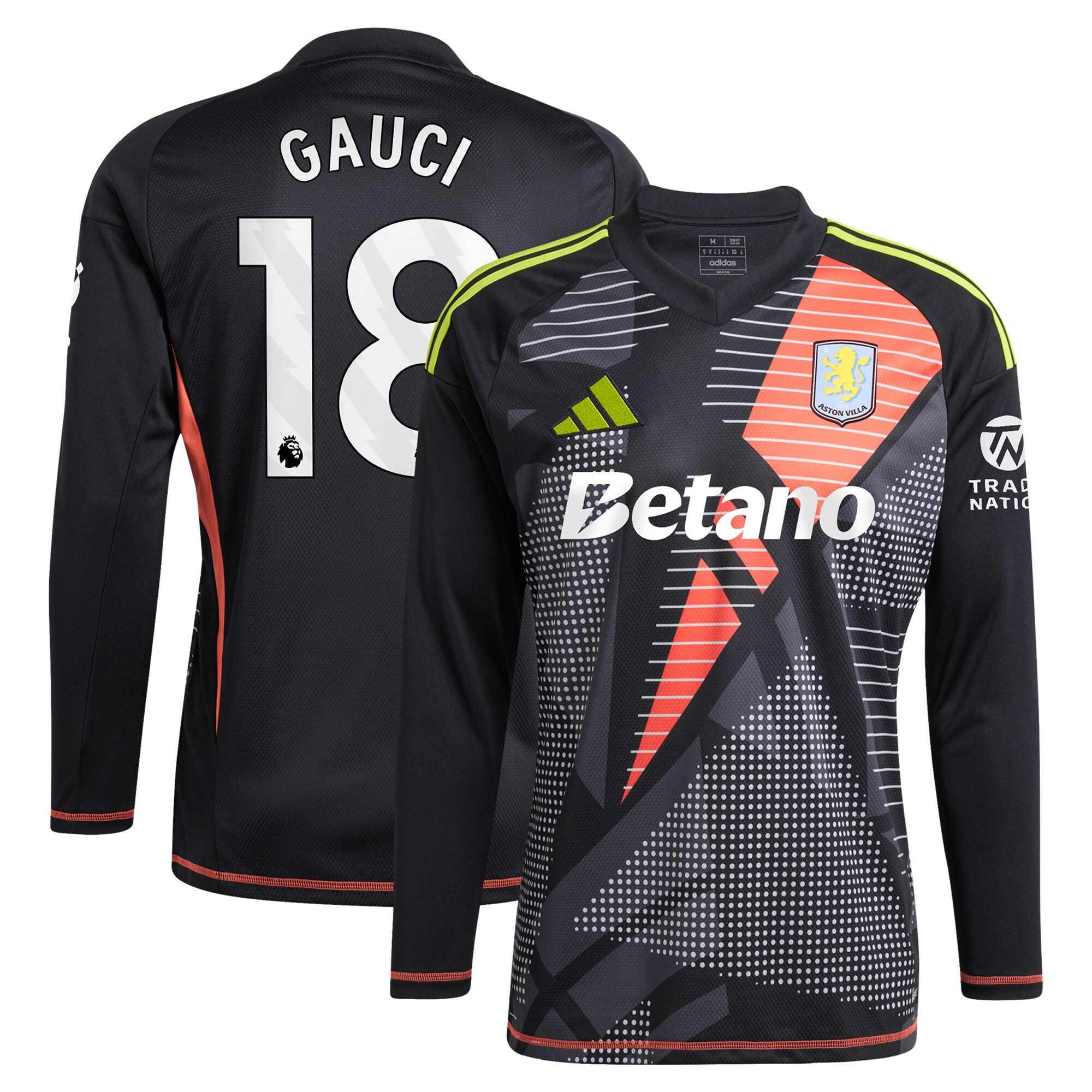 aston villa adidas goalkeeper shirt 2024-25 – long sleeve with gauci 18 printing – 202028940 Collection | Aston Villa Jerseys for True Fans