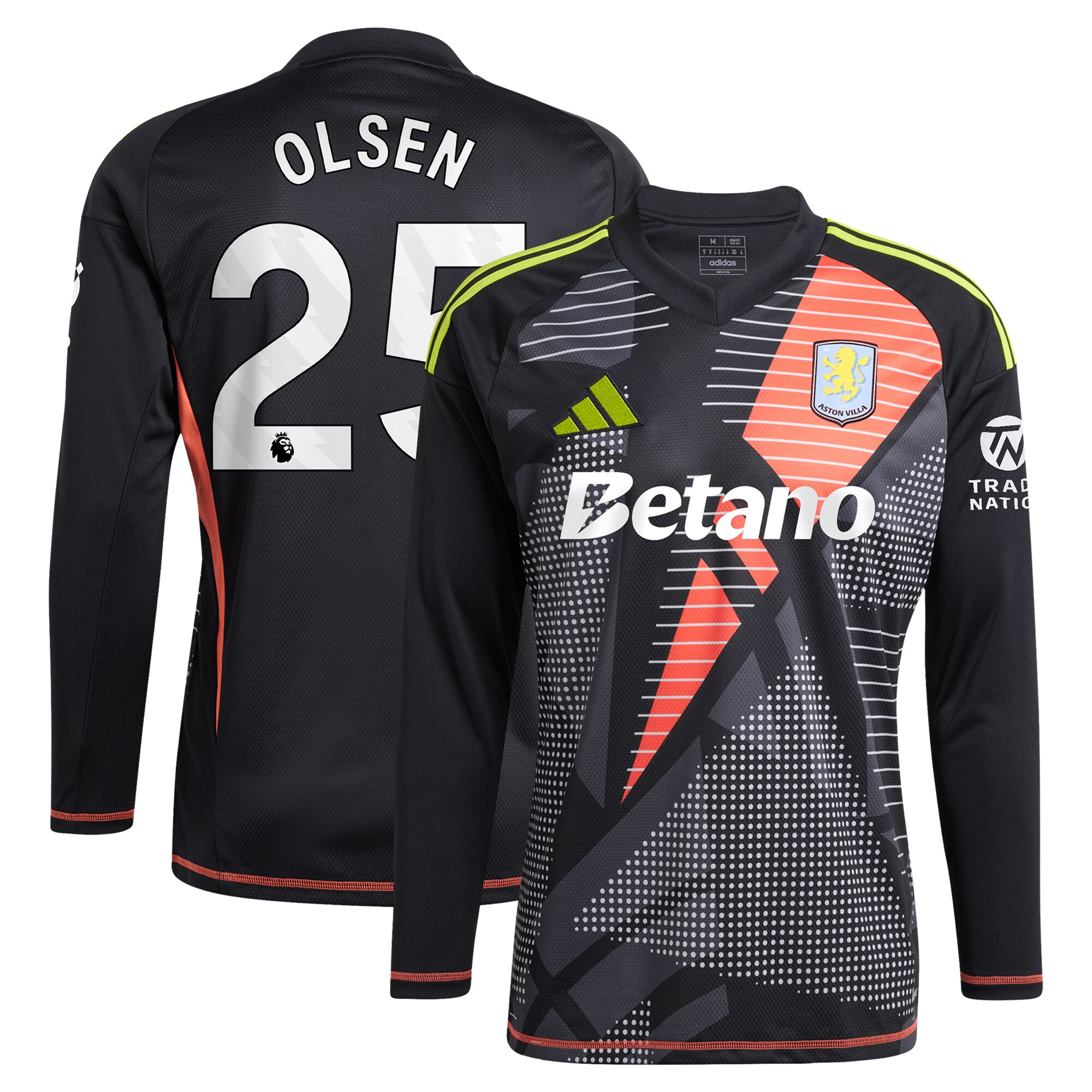 aston villa adidas goalkeeper shirt 2024-25 – long sleeve with olsen 25 printing – 202028939 Collection | Aston Villa Jerseys for True Fans