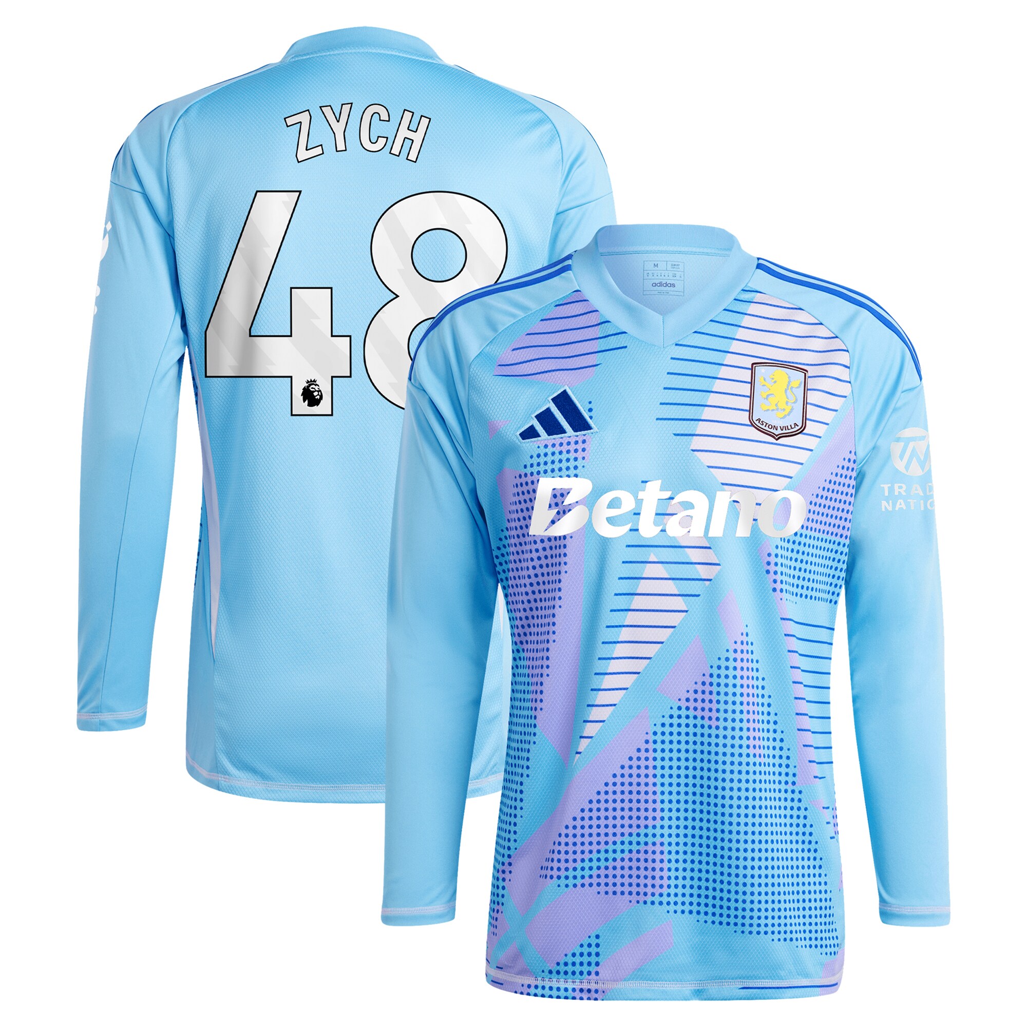 aston villa adidas goalkeeper shirt 2024-25 – long sleeve with zych 48 printing – 202153092 Collection | Aston Villa Jerseys for True Fans