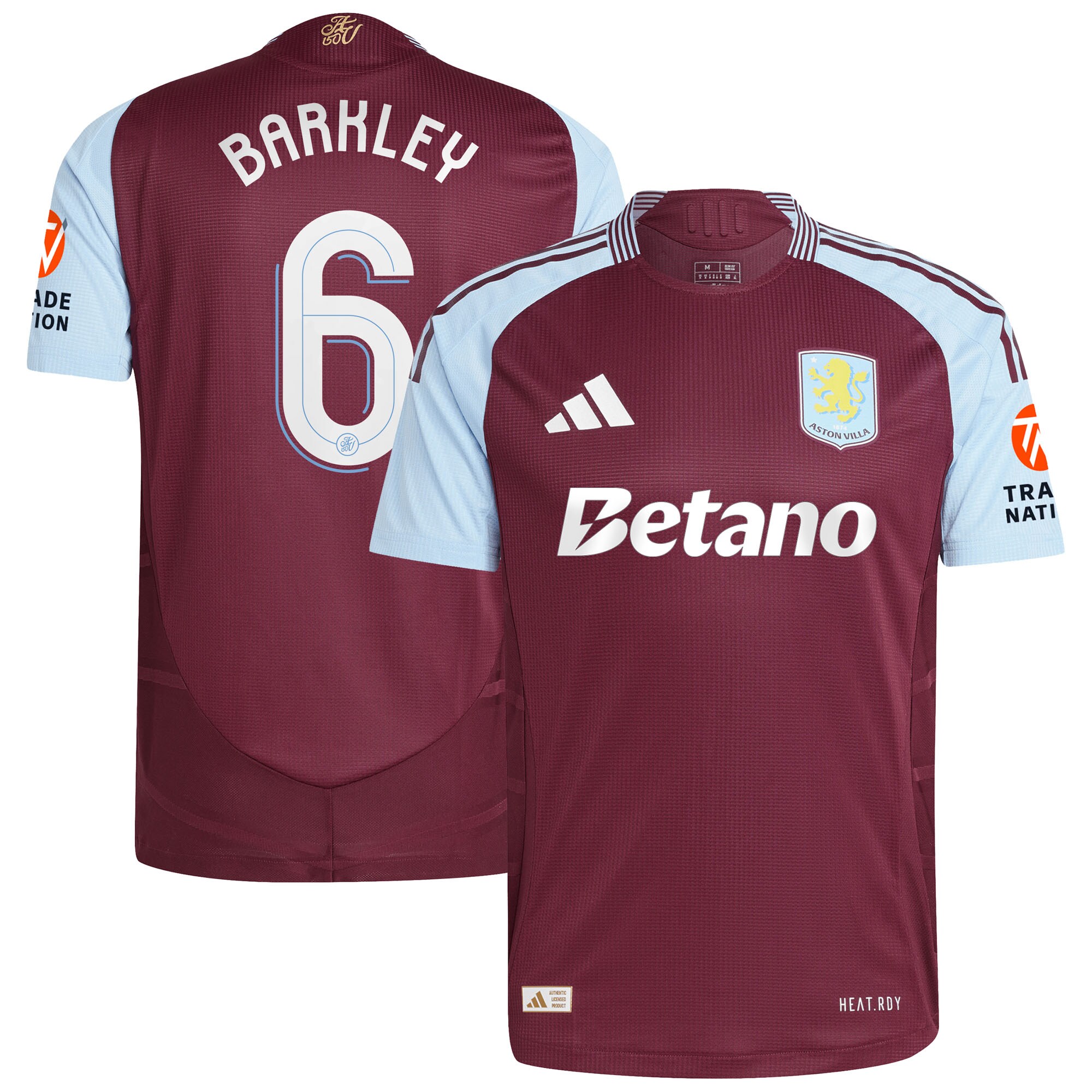 aston villa adidas home authentic shirt 2024-25 with barkley 6 cup printing Collection | Aston Villa Jerseys for True Fans