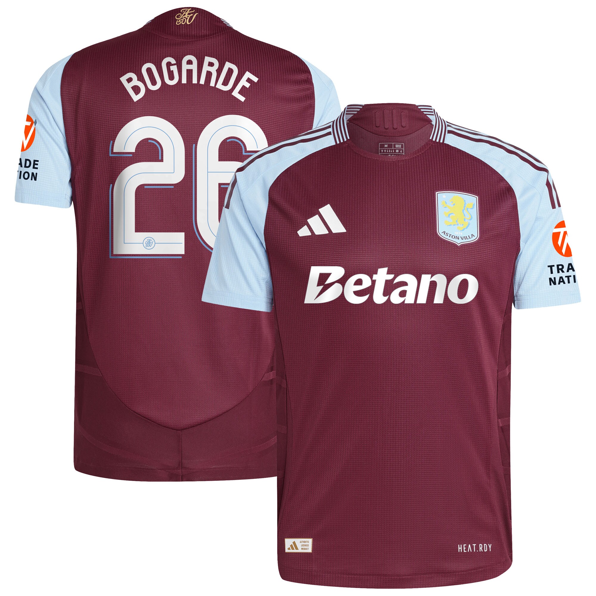 aston villa adidas home authentic shirt 2024-25 with bogarde 26 cup printing Collection | Aston Villa Jerseys for True Fans