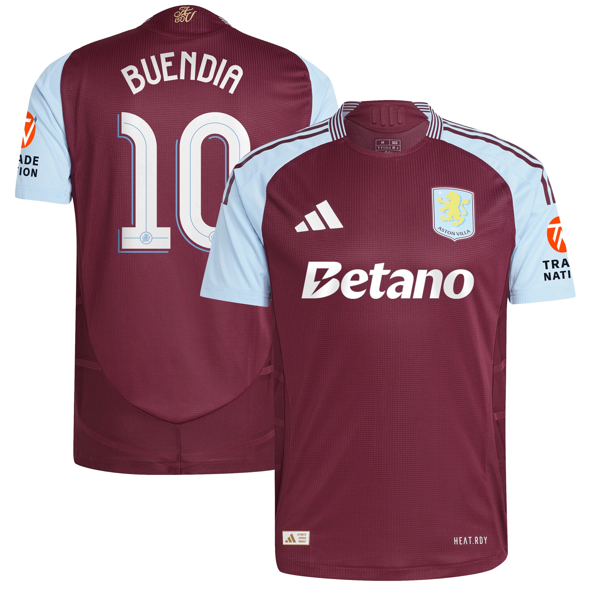 aston villa adidas home authentic shirt 2024-25 with buendia 10 cup printing Collection | Aston Villa Jerseys for True Fans