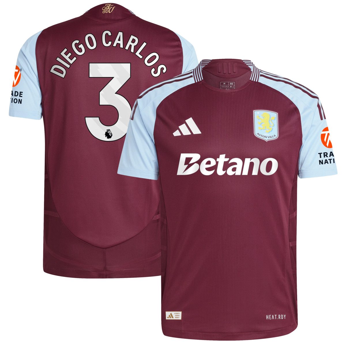 aston villa adidas home authentic shirt 2024-25 with diego carlos 3 printing Collection | Aston Villa Jerseys for True Fans