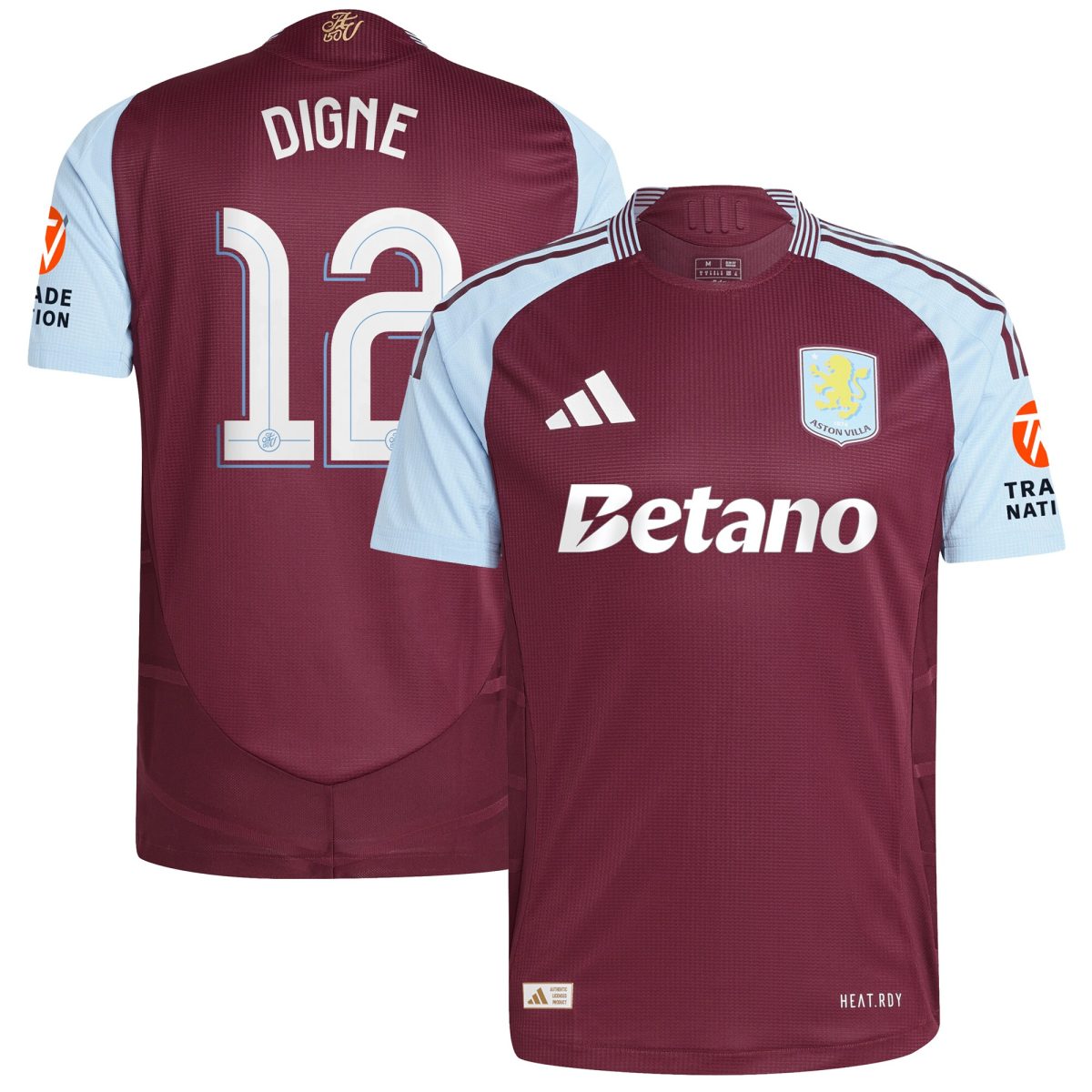 aston villa adidas home authentic shirt 2024-25 with digne 12 cup printing Collection | Aston Villa Jerseys for True Fans