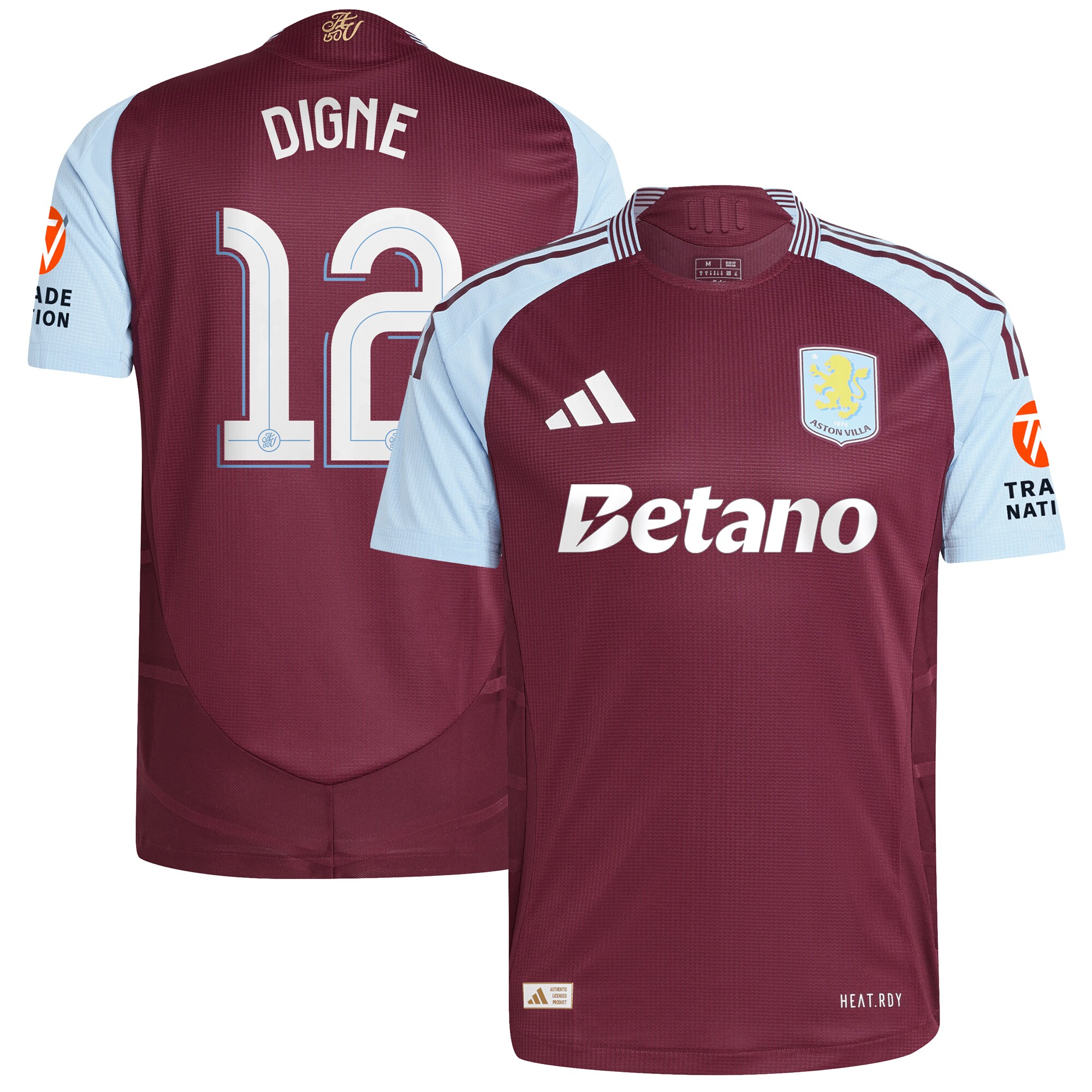 aston villa adidas home authentic shirt 2024-25 with digne 12 cup printing Collection | Aston Villa Jerseys for True Fans