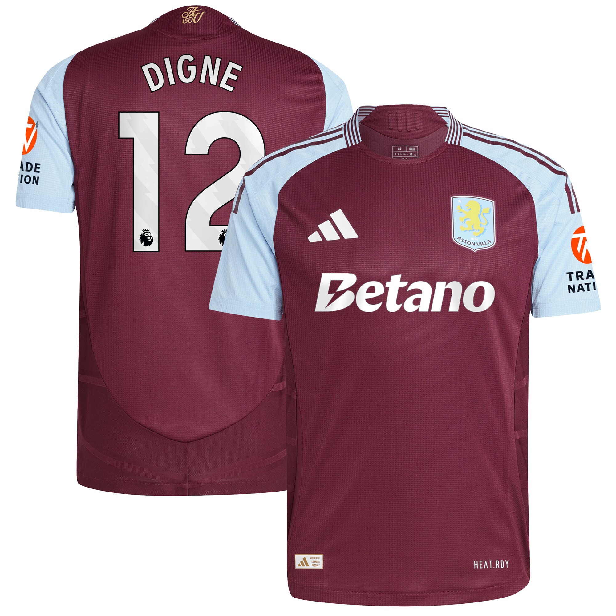 aston villa adidas home authentic shirt 2024-25 with digne 12 printing Collection | Aston Villa Jerseys for True Fans