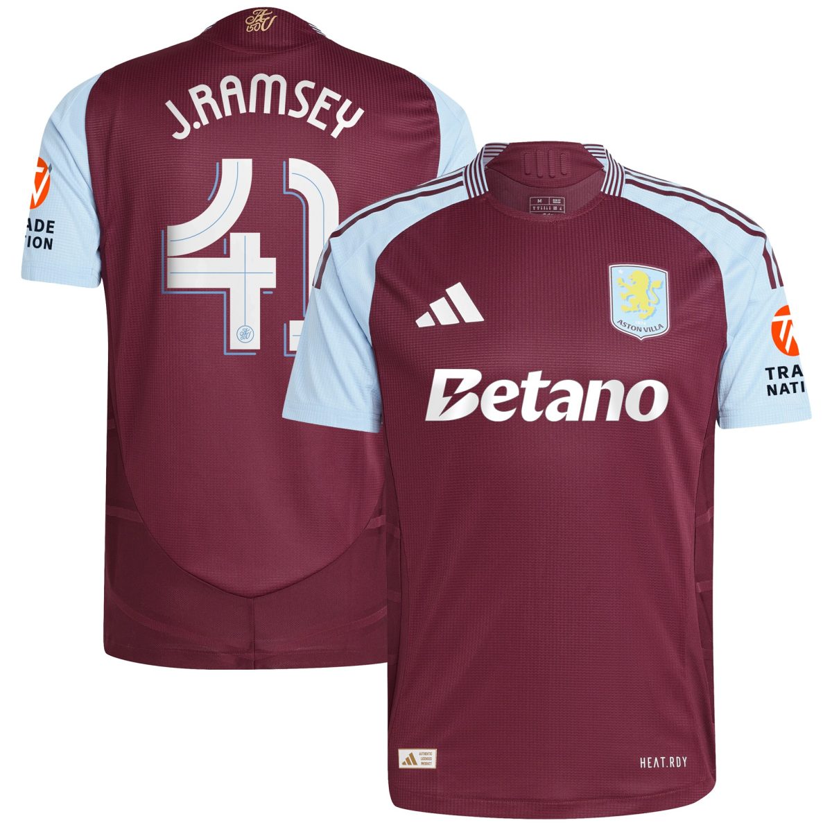 aston villa adidas home authentic shirt 2024-25 with j. ramsey 41 cup printing Collection | Aston Villa Jerseys for True Fans