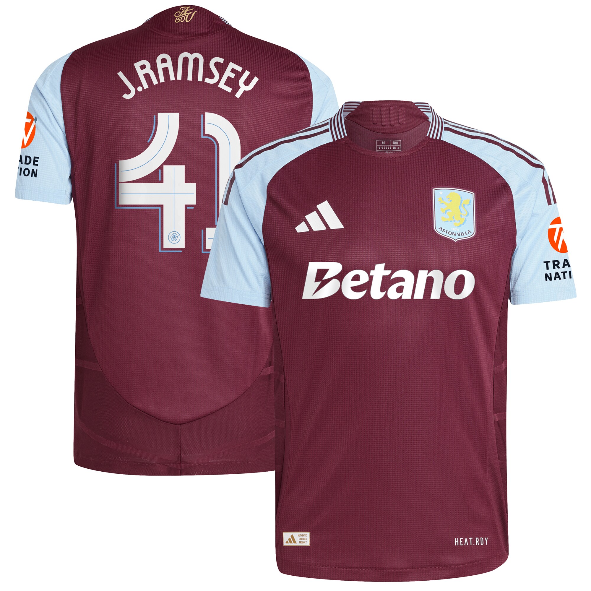 aston villa adidas home authentic shirt 2024-25 with j. ramsey 41 cup printing Collection | Aston Villa Jerseys for True Fans