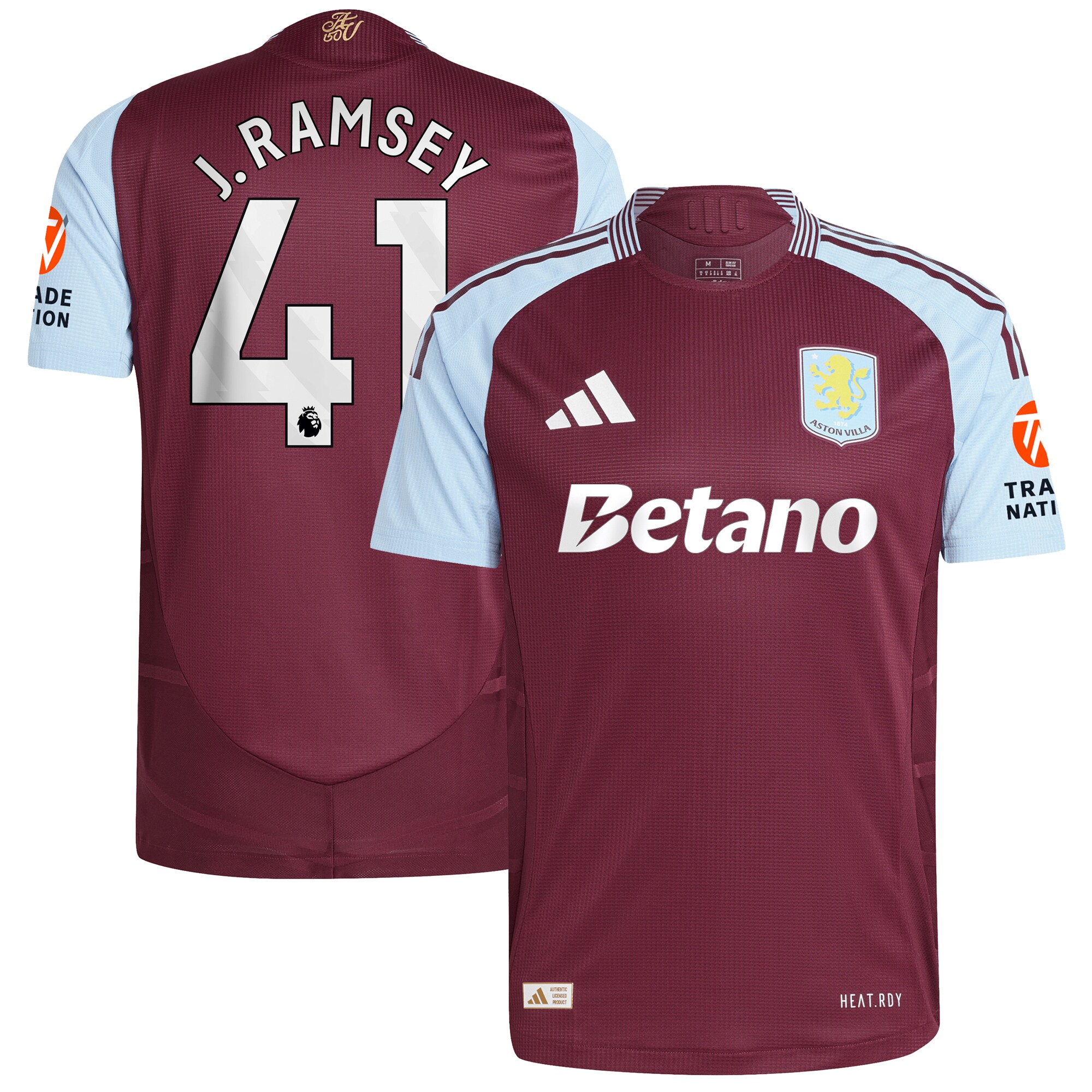 aston villa adidas home authentic shirt 2024-25 with j. ramsey 41 printing Collection | Aston Villa Jerseys for True Fans