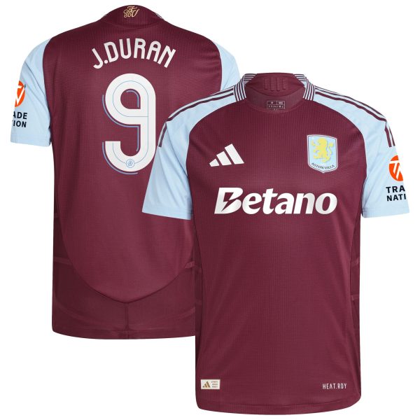 aston villa adidas home authentic shirt 2024-25 with j.duran 9 cup printing Collection | Aston Villa Jerseys for True Fans