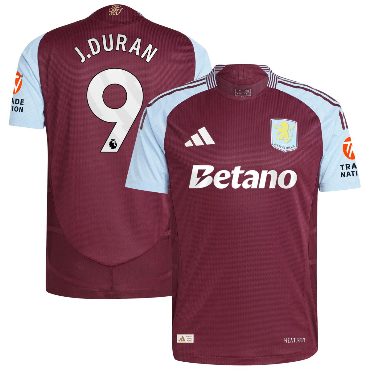 aston villa adidas home authentic shirt 2024-25 with j.duran 9 printing Collection | Aston Villa Jerseys for True Fans