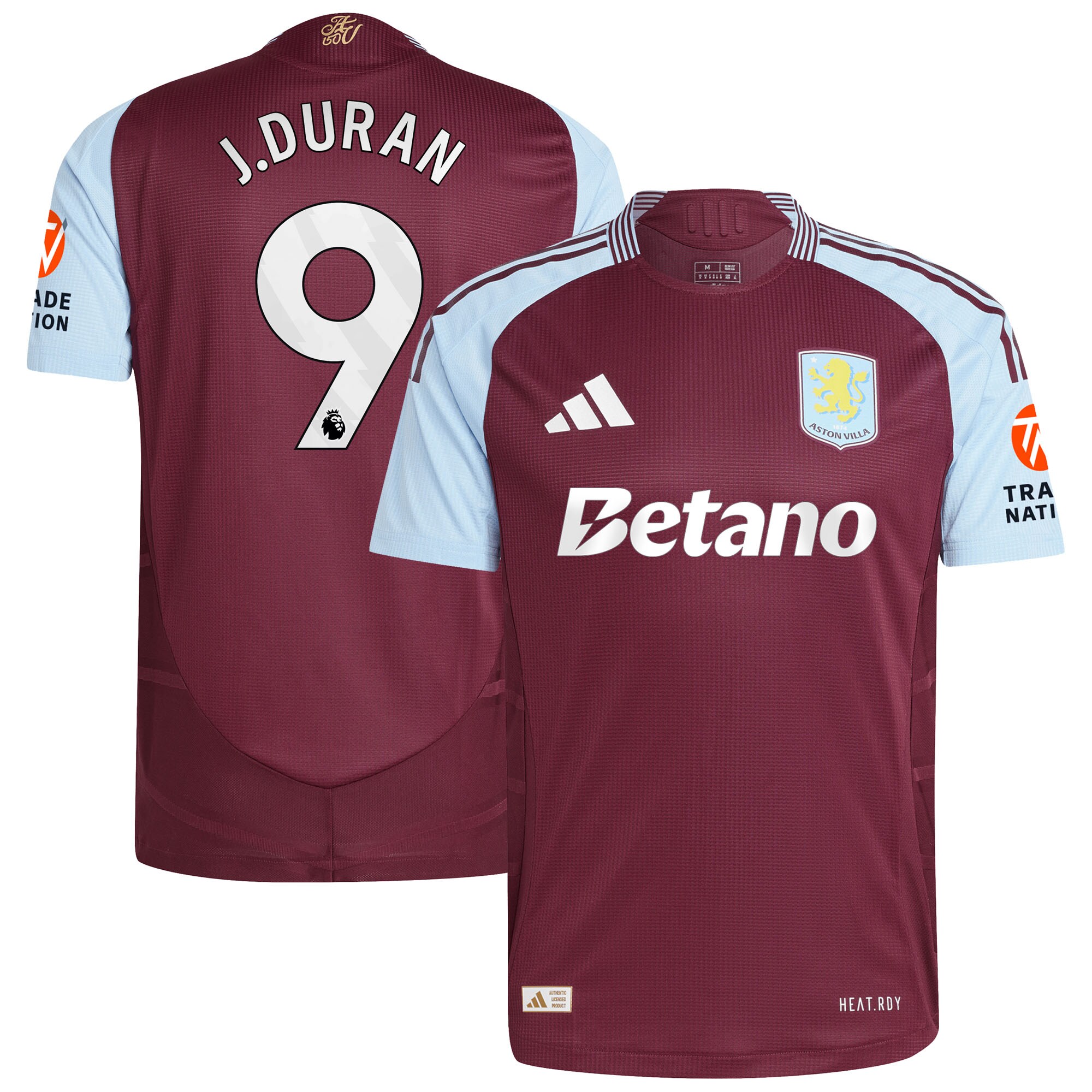 aston villa adidas home authentic shirt 2024-25 with j.duran 9 printing Collection | Aston Villa Jerseys for True Fans