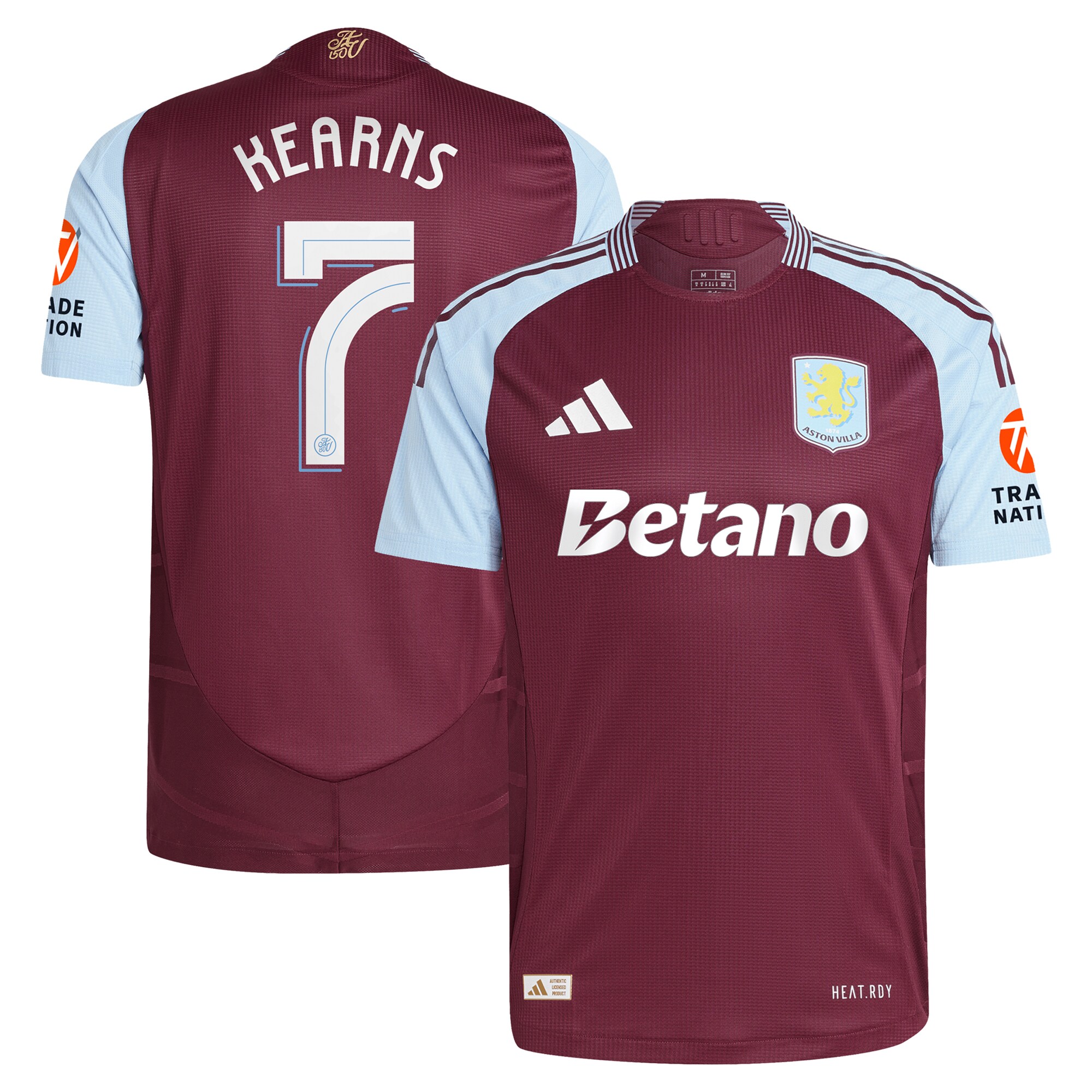 aston villa adidas home authentic shirt 2024-25 with kearns 7 cup printing Collection | Aston Villa Jerseys for True Fans