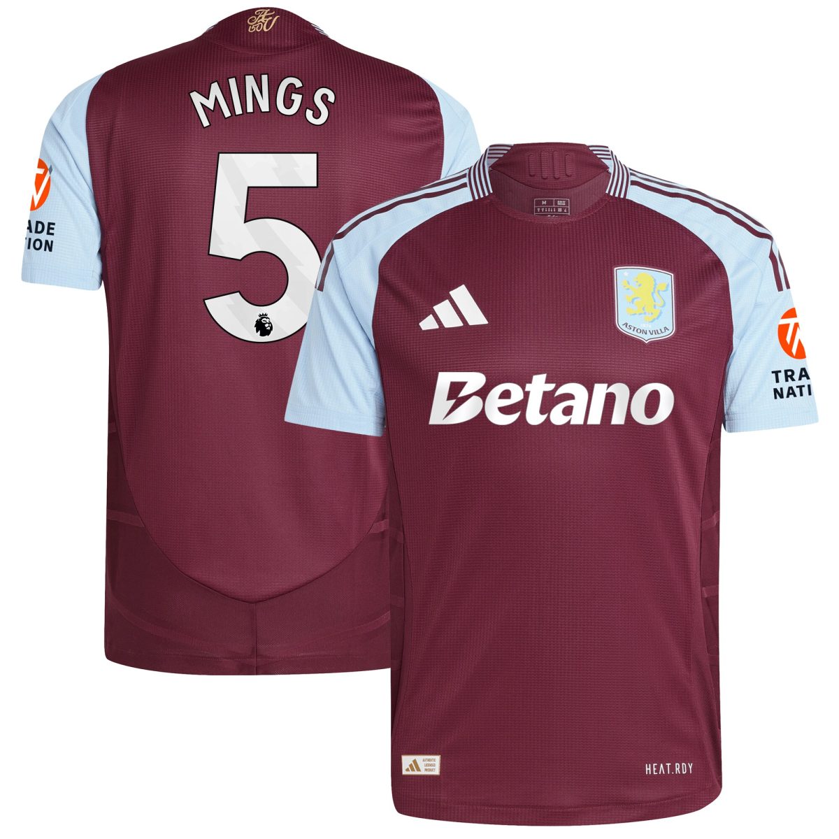 aston villa adidas home authentic shirt 2024-25 with mings 5 printing Collection | Aston Villa Jerseys for True Fans