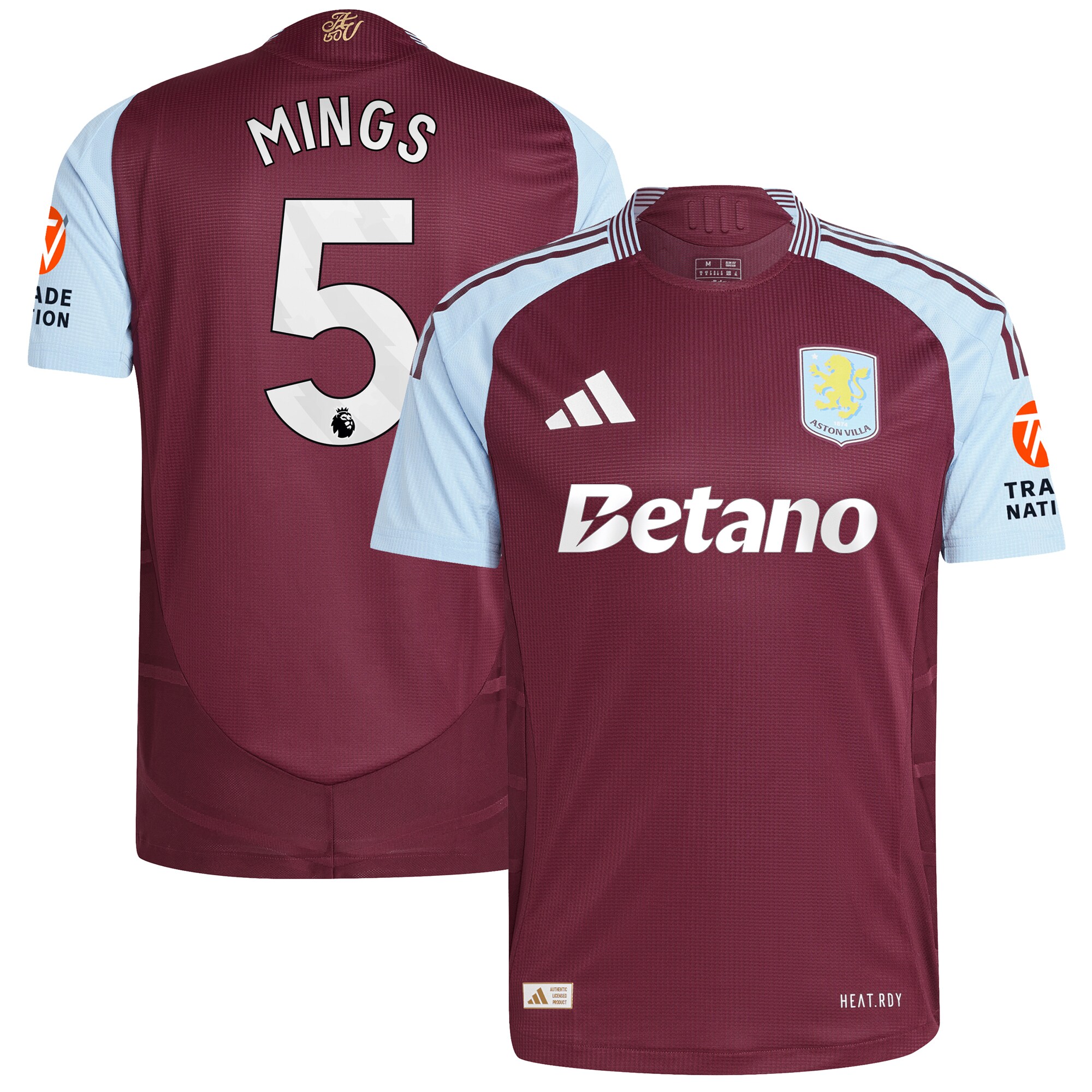aston villa adidas home authentic shirt 2024-25 with mings 5 printing Collection | Aston Villa Jerseys for True Fans