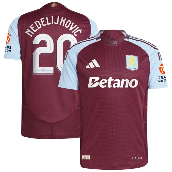 aston villa adidas home authentic shirt 2024-25 with nedeljković 20 cup printing Collection | Aston Villa Jerseys for True Fans