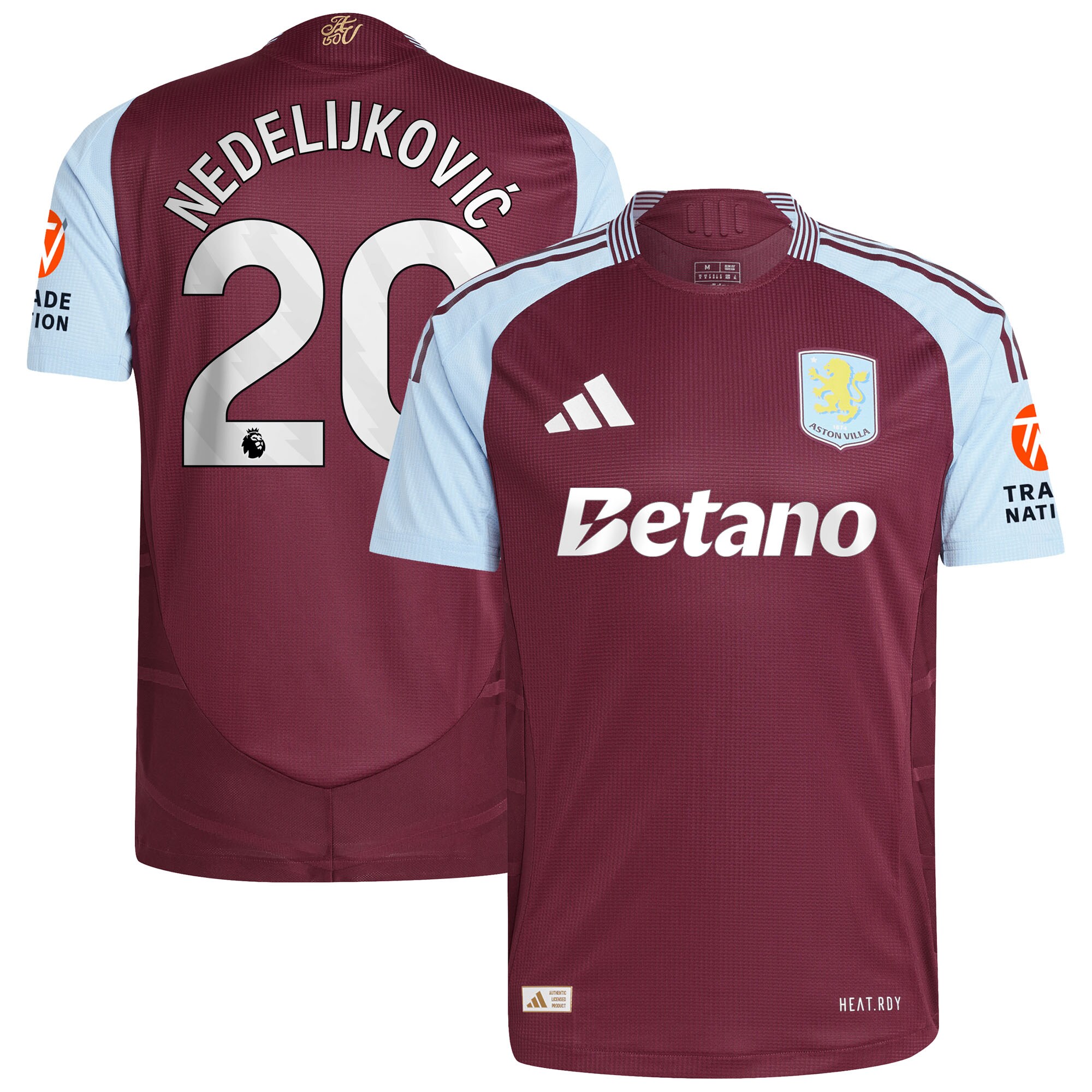 aston villa adidas home authentic shirt 2024-25 with nedeljković 20 printing Collection | Aston Villa Jerseys for True Fans