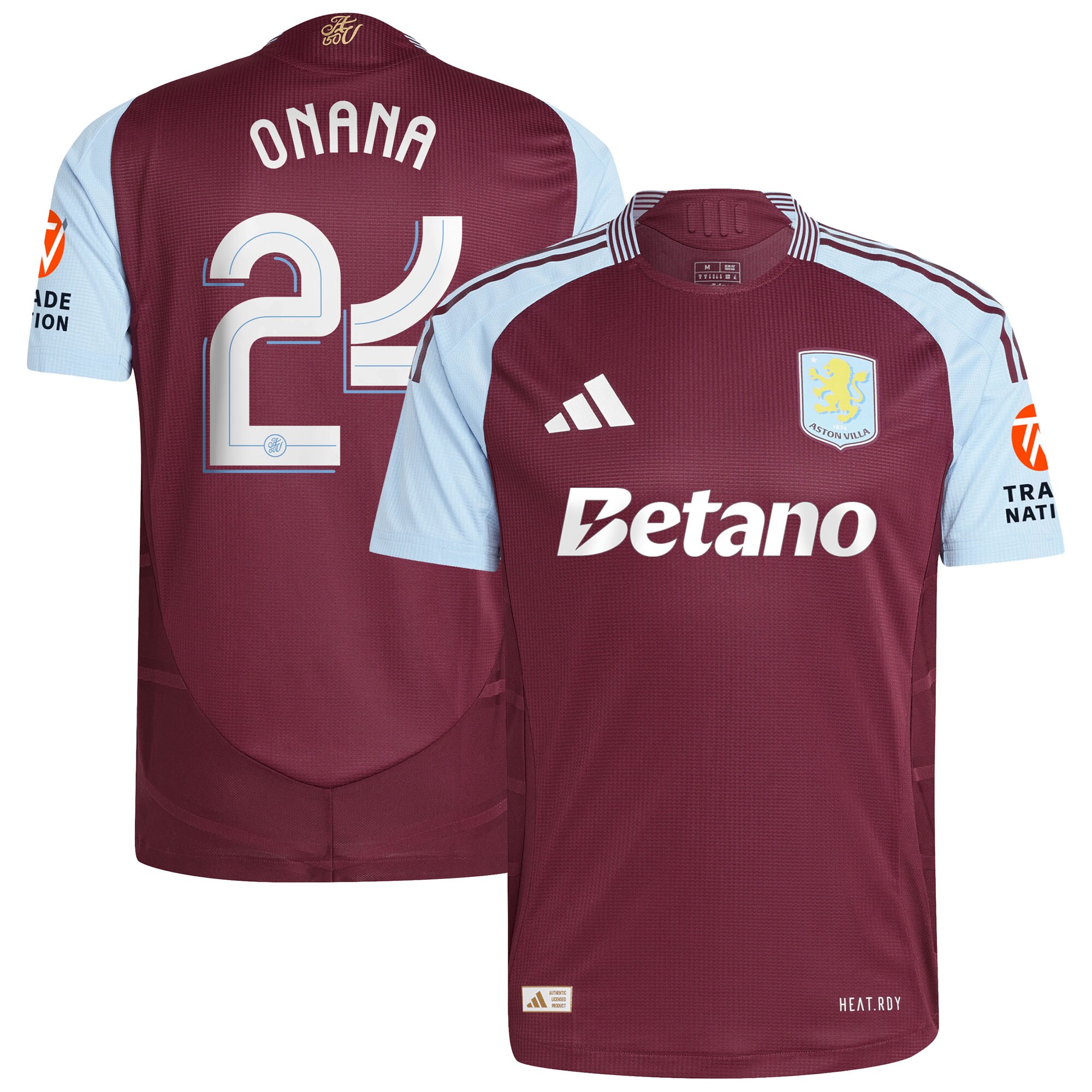 aston villa adidas home authentic shirt 2024-25 with onana 24 cup printing Collection | Aston Villa Jerseys for True Fans