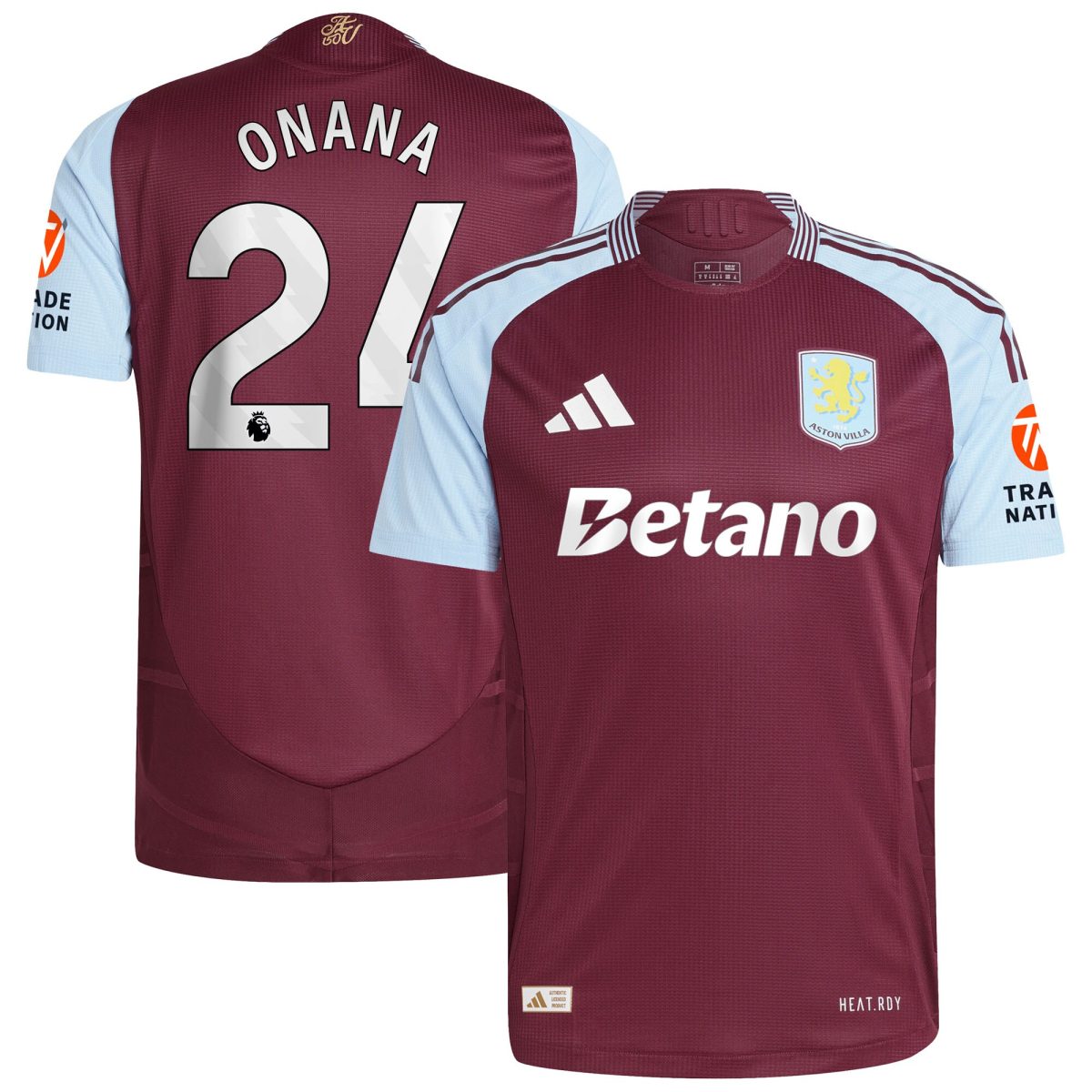aston villa adidas home authentic shirt 2024-25 with onana 24 printing Collection | Aston Villa Jerseys for True Fans