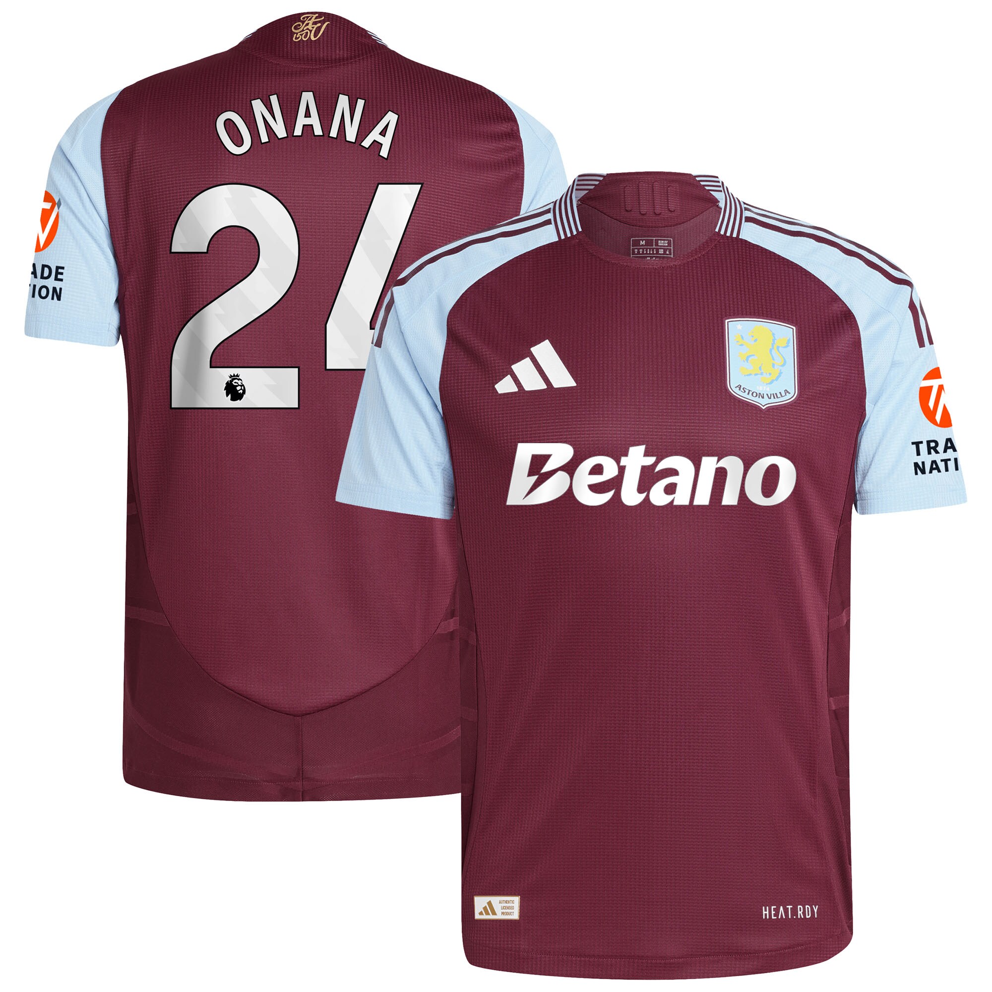 aston villa adidas home authentic shirt 2024-25 with onana 24 printing Collection | Aston Villa Jerseys for True Fans