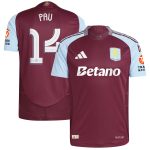 aston villa adidas home authentic shirt 2024-25 with pau 14 cup printing Collection | Aston Villa Jerseys for True Fans