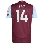 aston villa adidas home authentic shirt 2024-25 with pau 14 printing Collection | Aston Villa Jerseys for True Fans