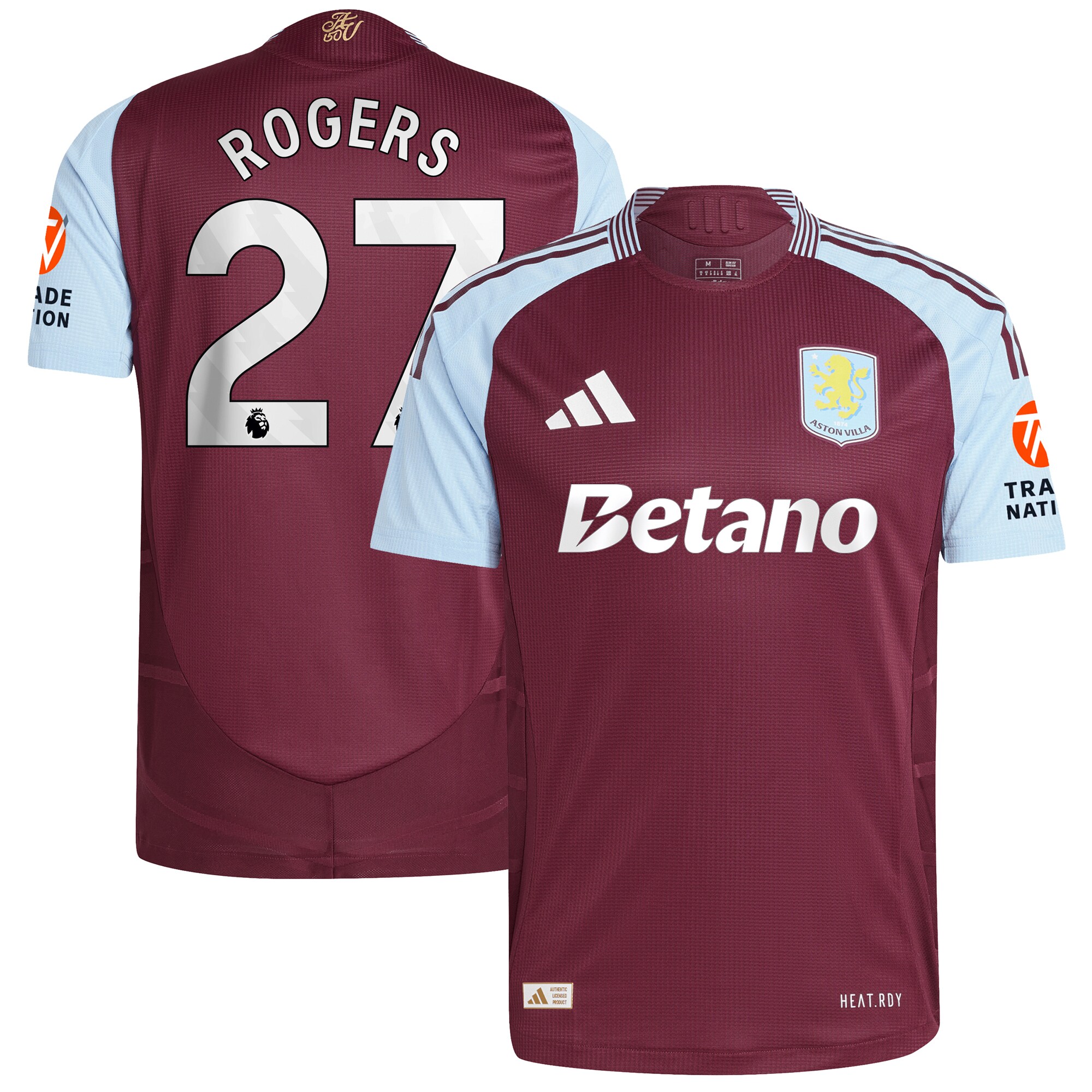 aston villa adidas home authentic shirt 2024-25 with rogers 27 printing Collection | Aston Villa Jerseys for True Fans