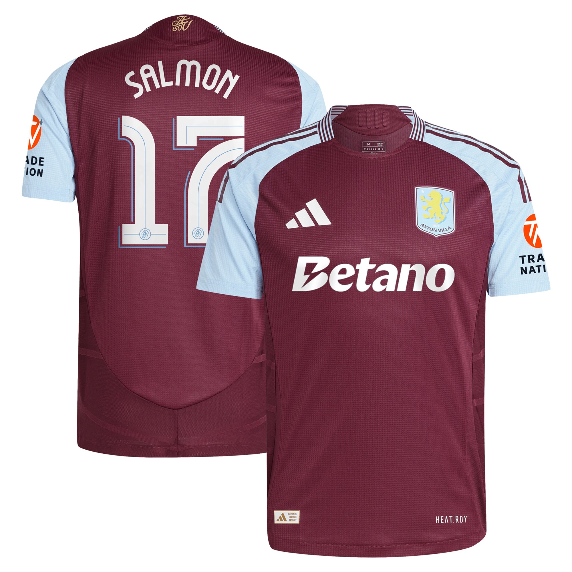 aston villa adidas home authentic shirt 2024-25 with salmon 17 cup printing Collection | Aston Villa Jerseys for True Fans