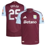 aston villa adidas home authentic shirt 2024-25 with taylor 25 cup printing Collection | Aston Villa Jerseys for True Fans