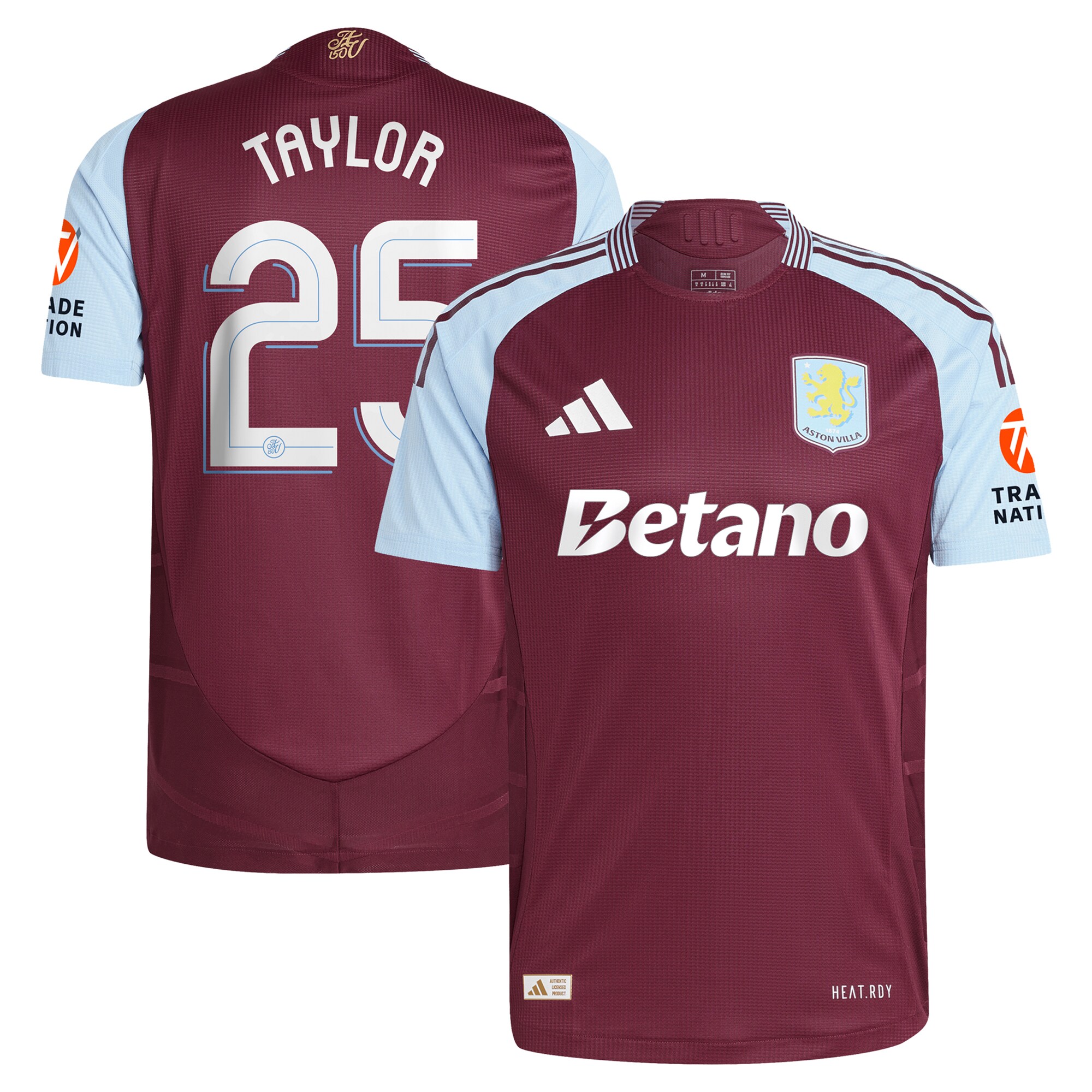 aston villa adidas home authentic shirt 2024-25 with taylor 25 cup printing Collection | Aston Villa Jerseys for True Fans