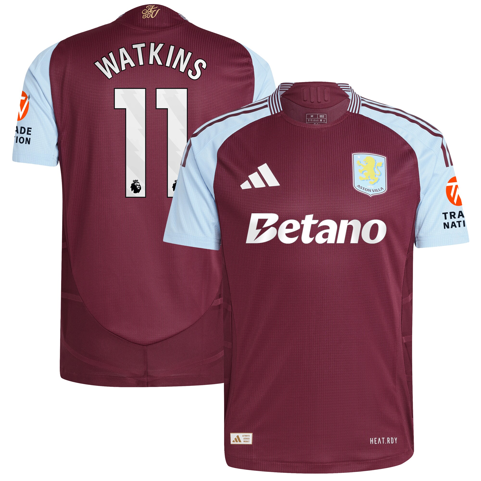 aston villa adidas home authentic shirt 2024-25 with watkins 11 printing Collection | Aston Villa Jerseys for True Fans