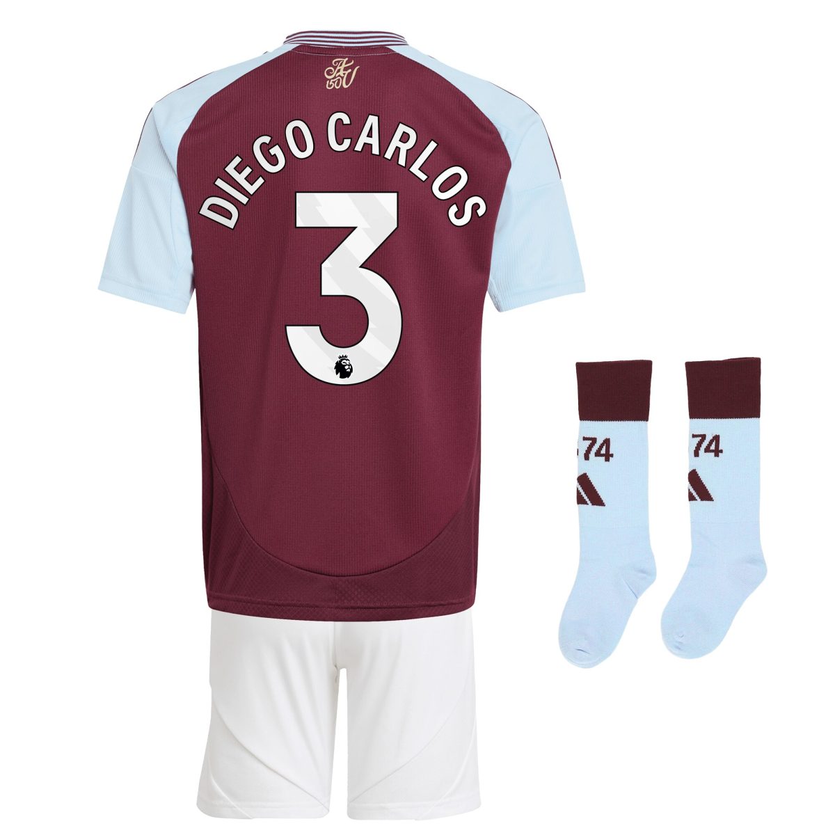 aston villa adidas home mini kit 2024-25 with diego carlos 3 printing Collection | Aston Villa Jerseys for True Fans