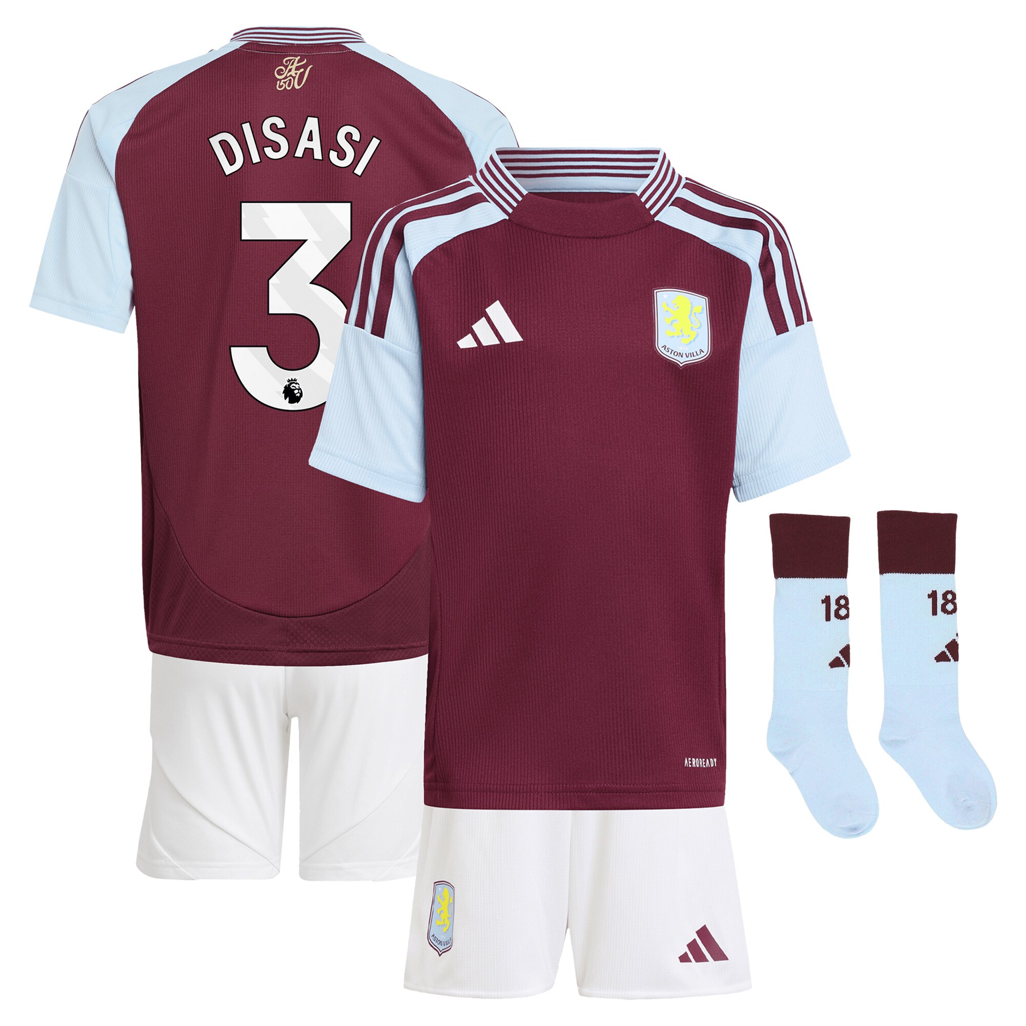 aston villa adidas home mini kit 2024-25 with disasi 3 printing Collection | Aston Villa Jerseys for True Fans