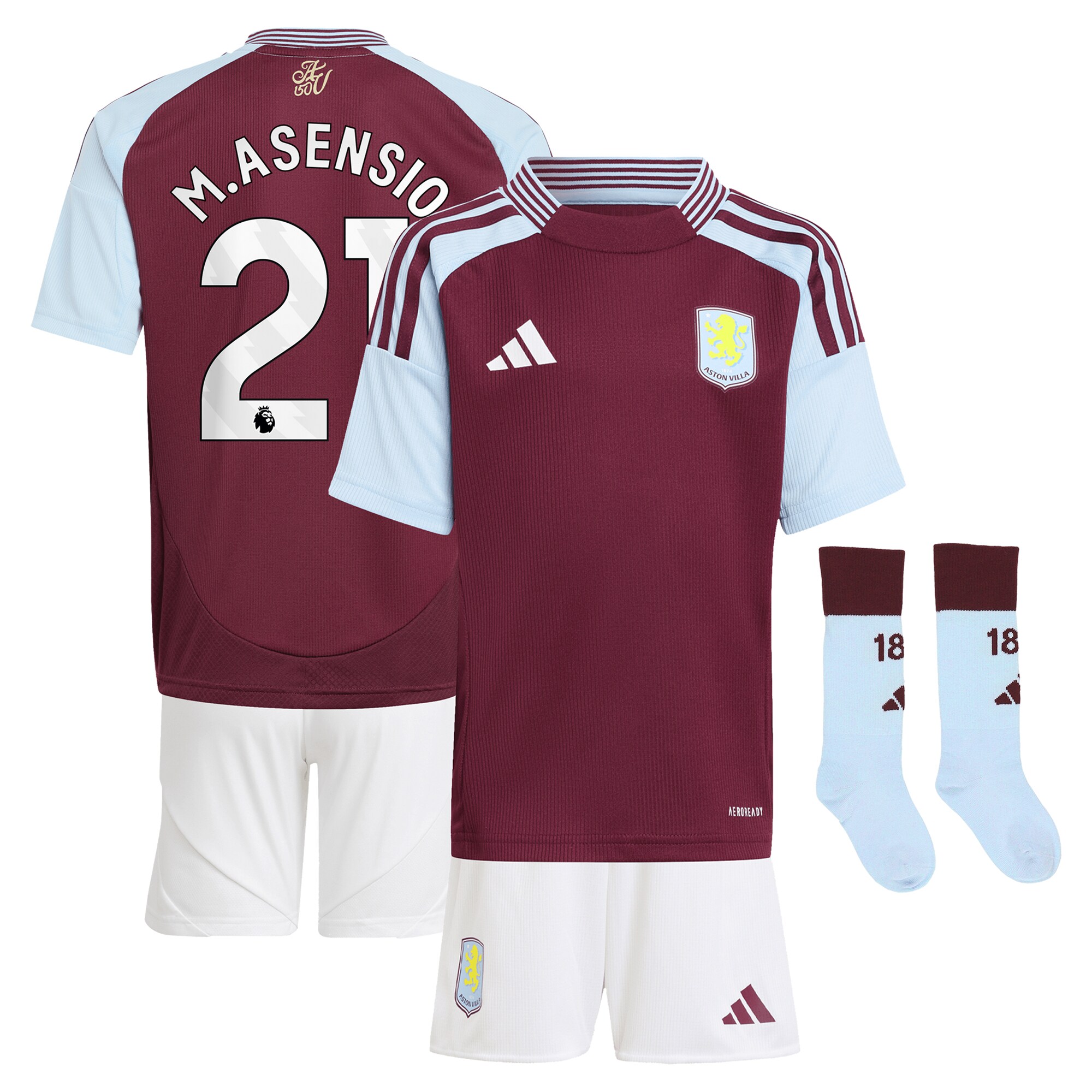 aston villa adidas home mini kit 2024-25 with m.asensio 21 printing Collection | Aston Villa Jerseys for True Fans