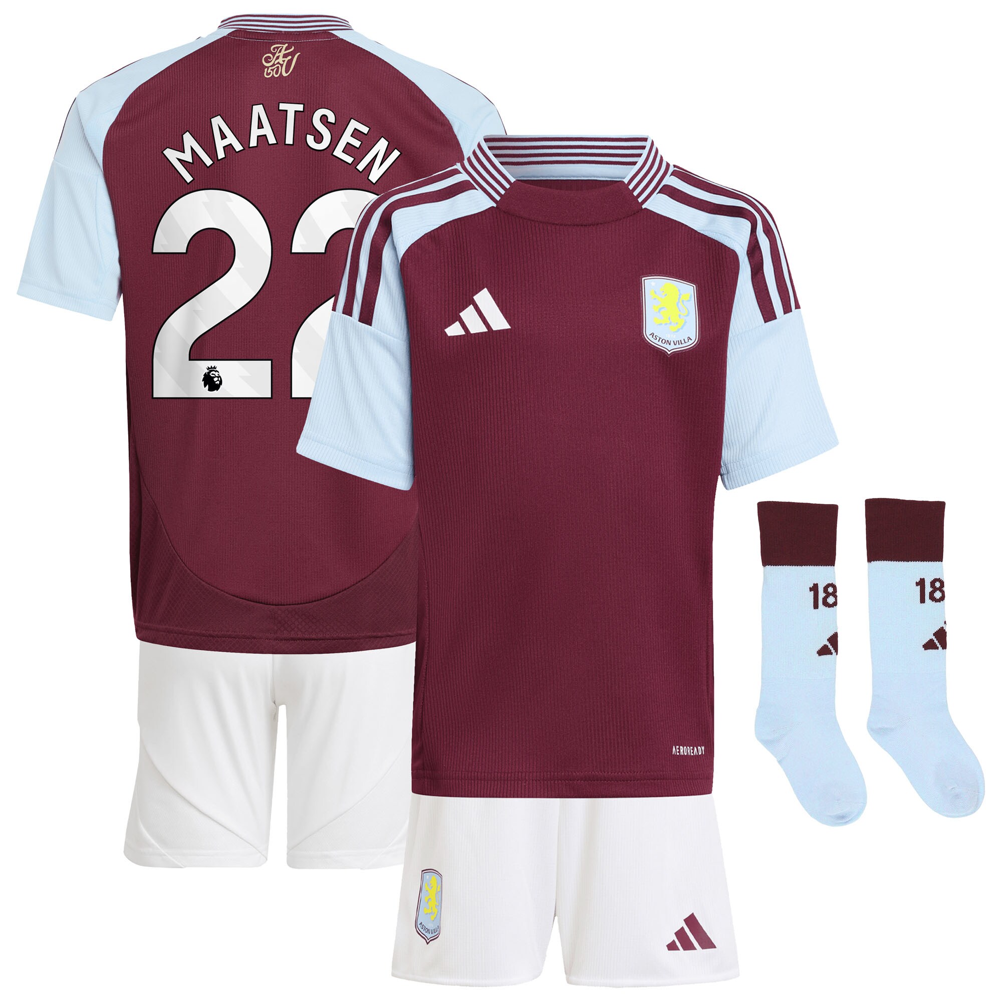 aston villa adidas home mini kit 2024-25 with maatsen 22 printing Collection | Aston Villa Jerseys for True Fans