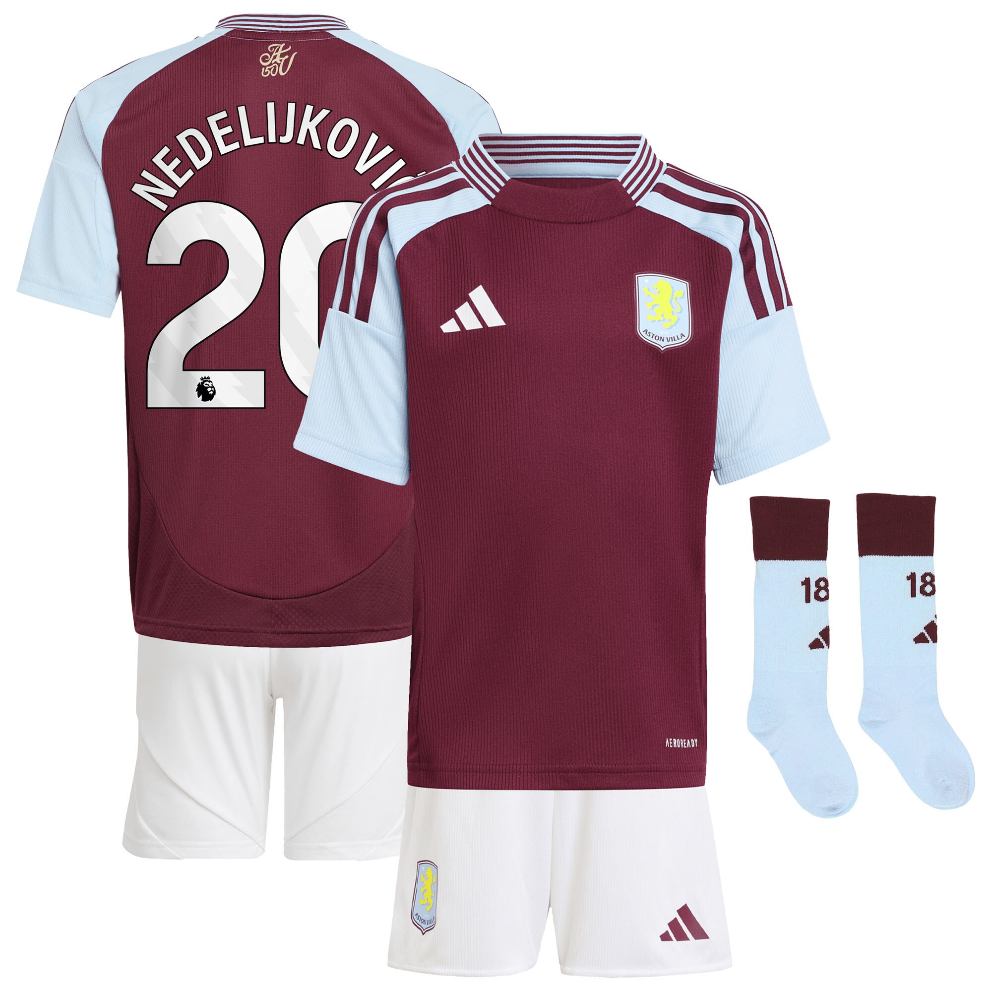 aston villa adidas home mini kit 2024-25 with nedeljković 20 printing Collection | Aston Villa Jerseys for True Fans