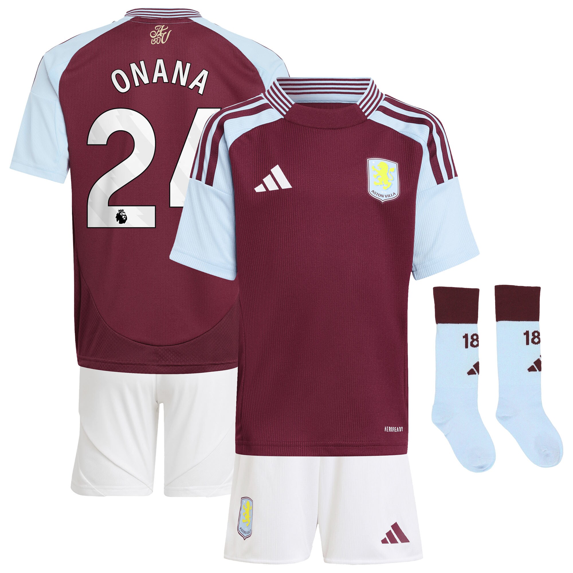 aston villa adidas home mini kit 2024-25 with onana 24 printing Collection | Aston Villa Jerseys for True Fans