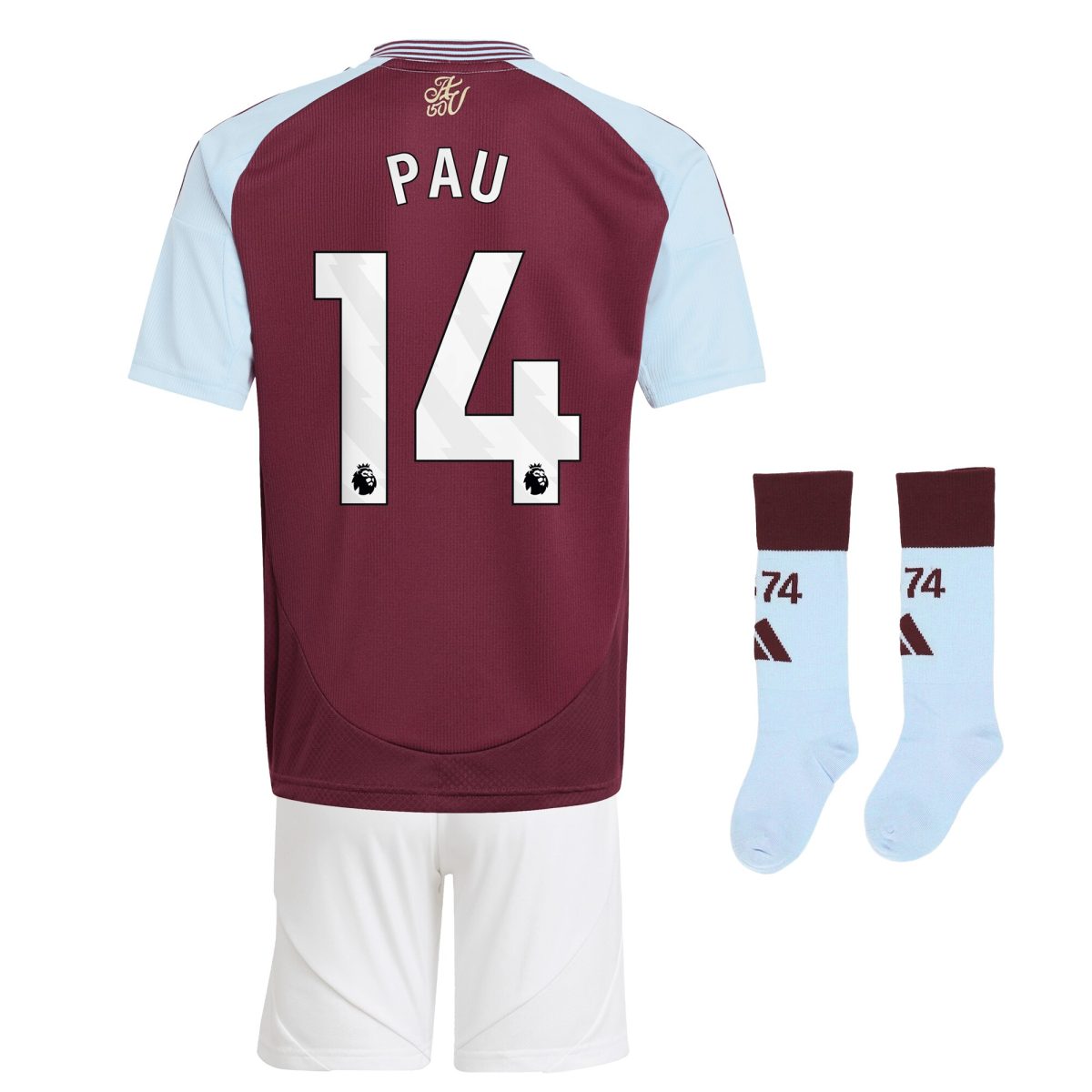 aston villa adidas home mini kit 2024-25 with pau 14 printing Collection | Aston Villa Jerseys for True Fans