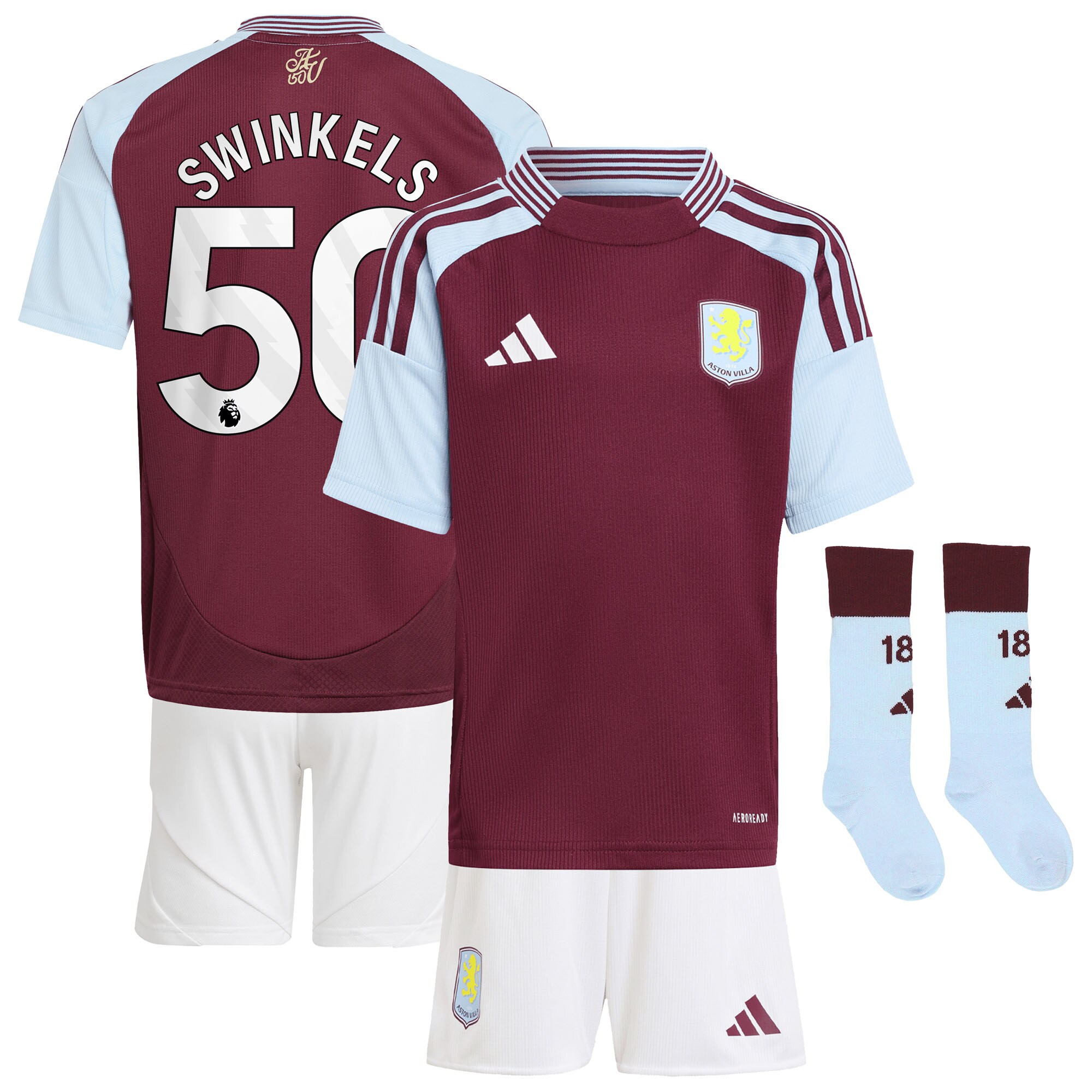 aston villa adidas home mini kit 2024-25 with swinkels 50 printing Collection | Aston Villa Jerseys for True Fans