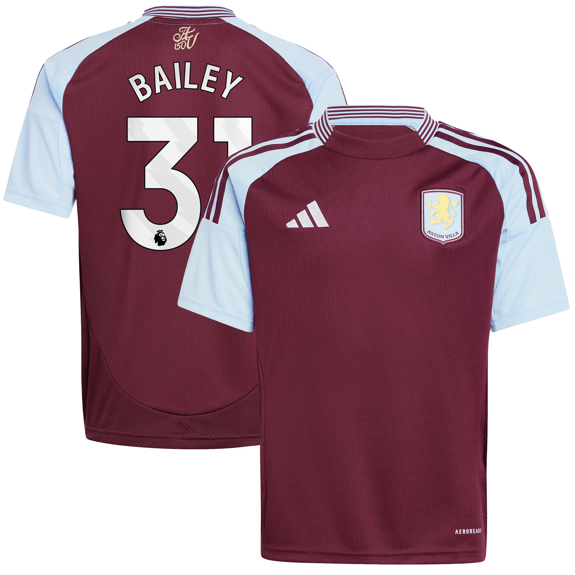 aston villa adidas home shirt 2024-25 – kids with bailey 31 printing Collection | Aston Villa Jerseys for True Fans