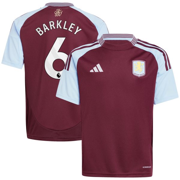 aston villa adidas home shirt 2024-25 – kids with barkley 6 printing Collection | Aston Villa Jerseys for True Fans