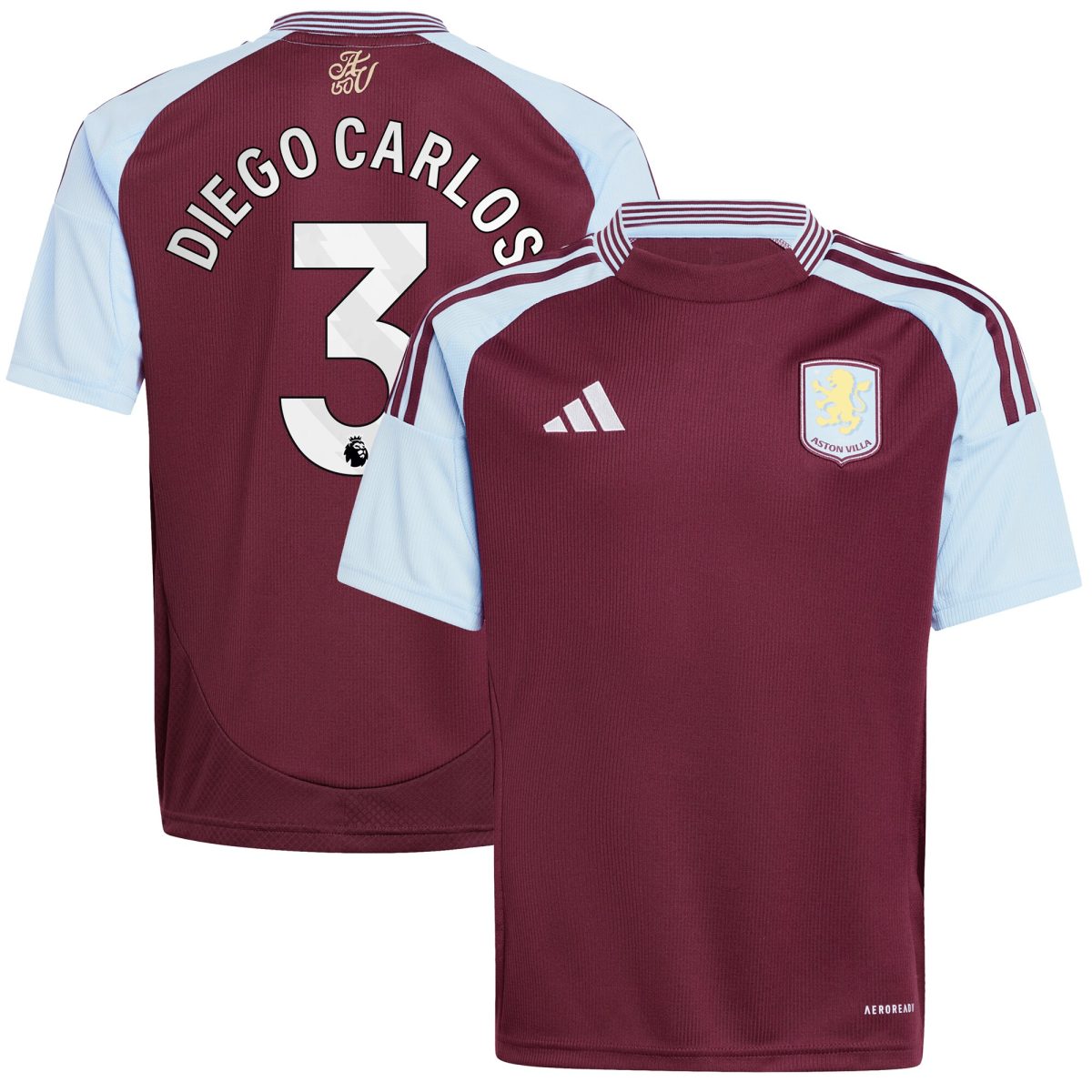 aston villa adidas home shirt 2024-25 – kids with diego carlos 3 printing Collection | Aston Villa Jerseys for True Fans