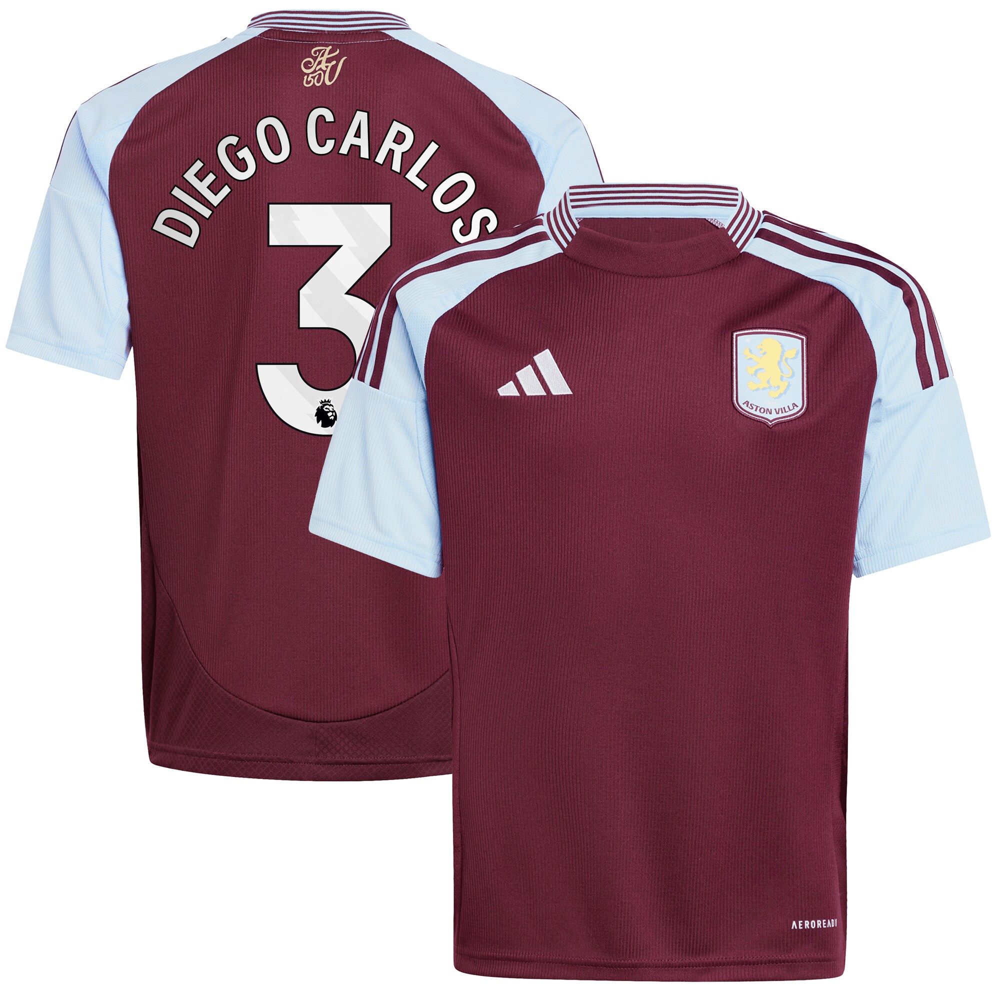 aston villa adidas home shirt 2024-25 – kids with diego carlos 3 printing Collection | Aston Villa Jerseys for True Fans