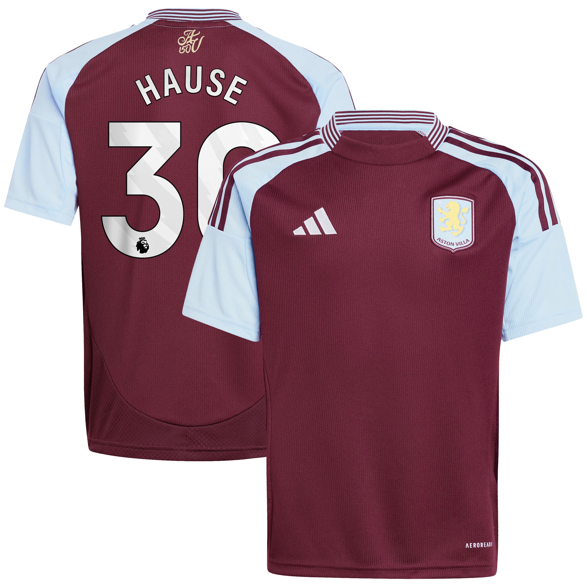 aston villa adidas home shirt 2024-25 – kids with hause 30 printing Collection | Aston Villa Jerseys for True Fans
